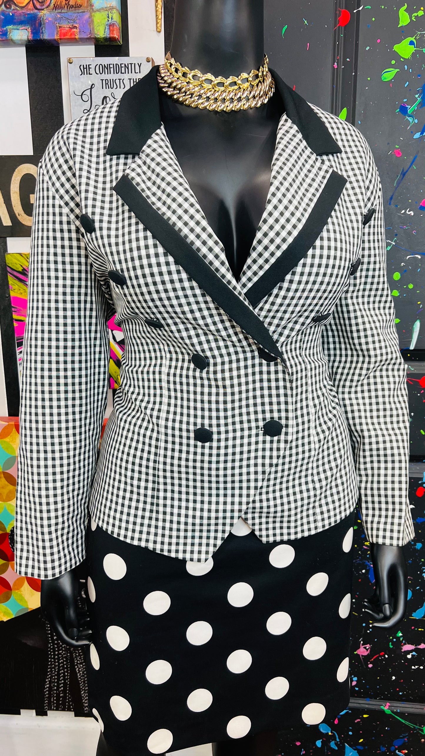 Vintage Checkered Blazer (20W)