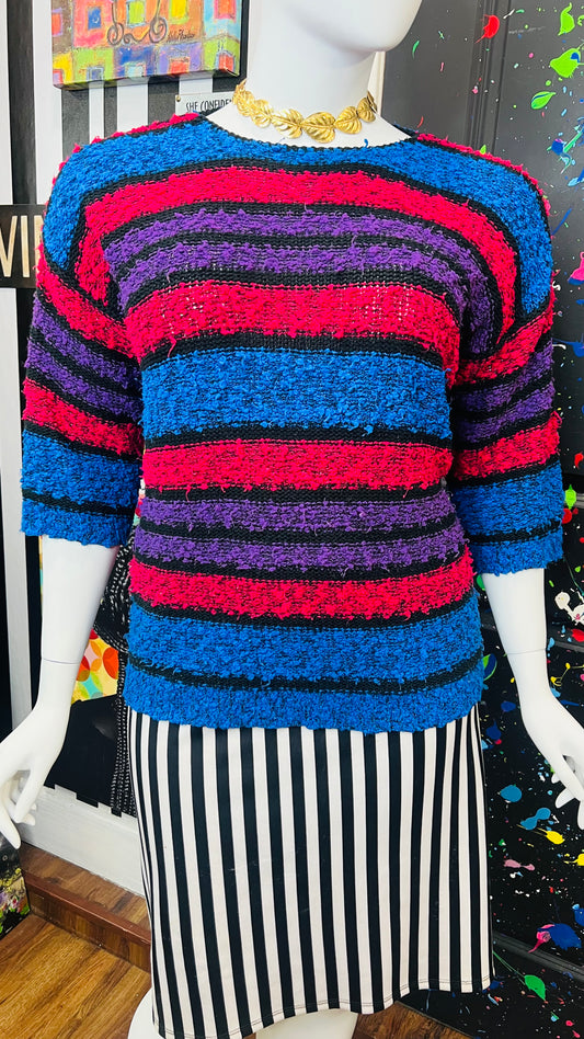 Vintage Knit Striped Sweater (18)