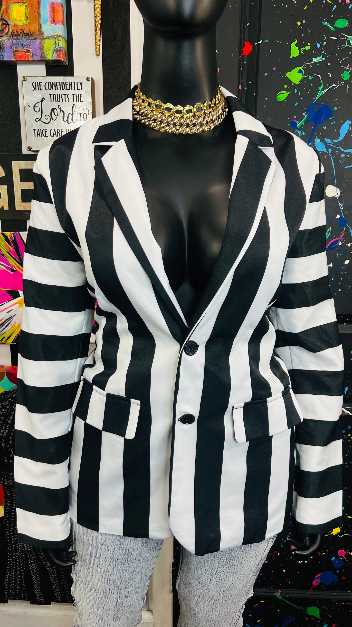 Striped BettleJuice Blazer (14)