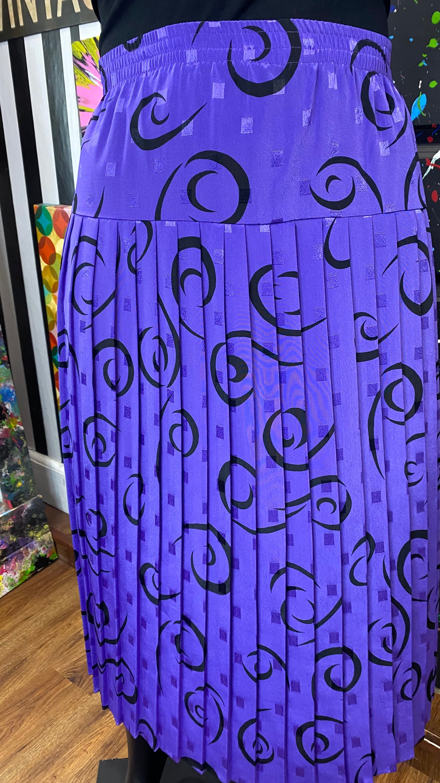 Vintage Purple & Black 80’s Skirt (24)