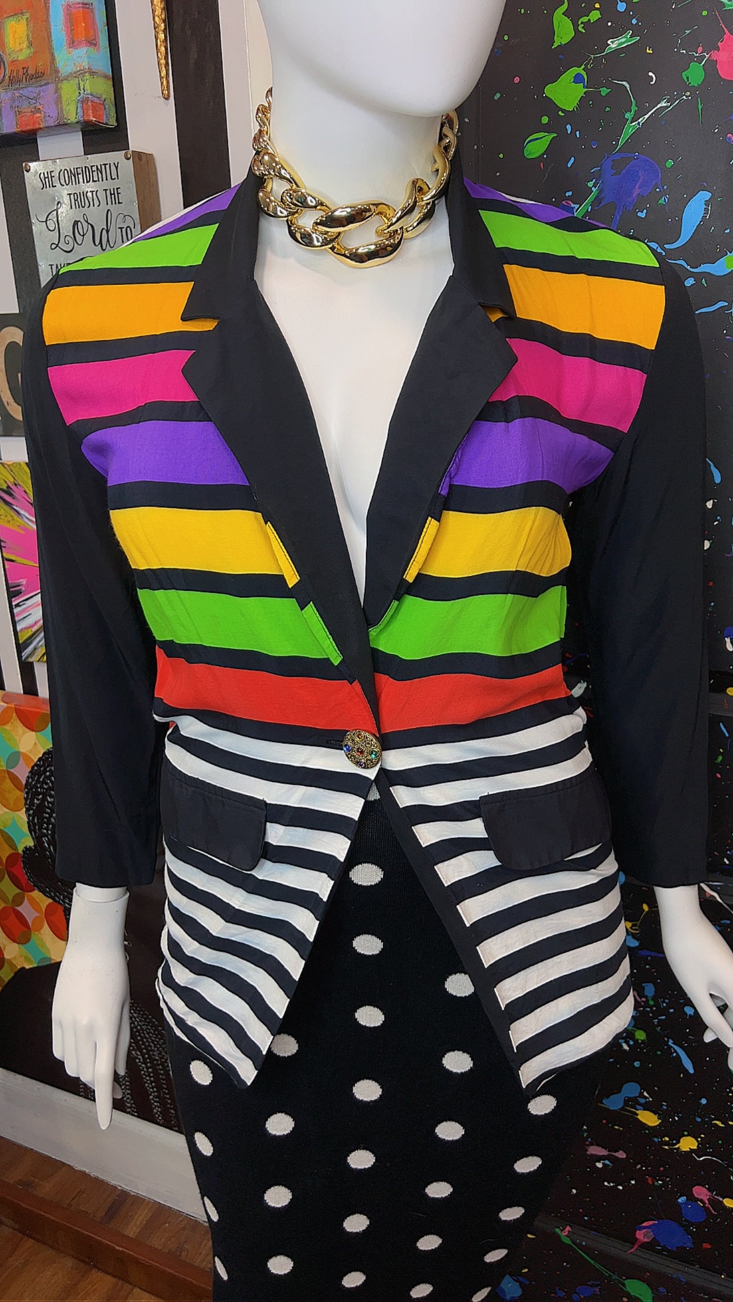 Vintage 80’s Rainbow Blazer (12)