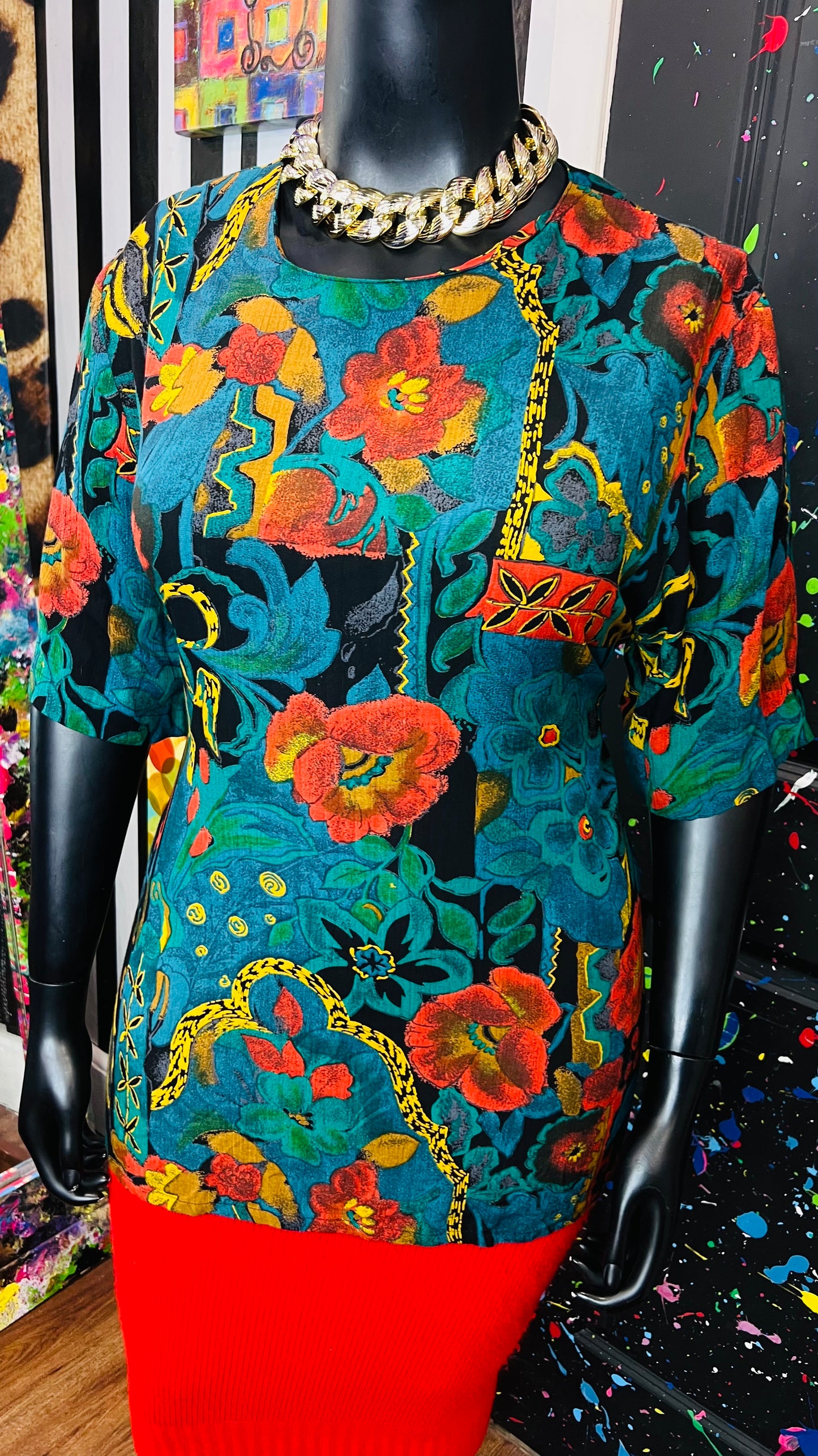 Vintage Rayon Floral Blouse (20)