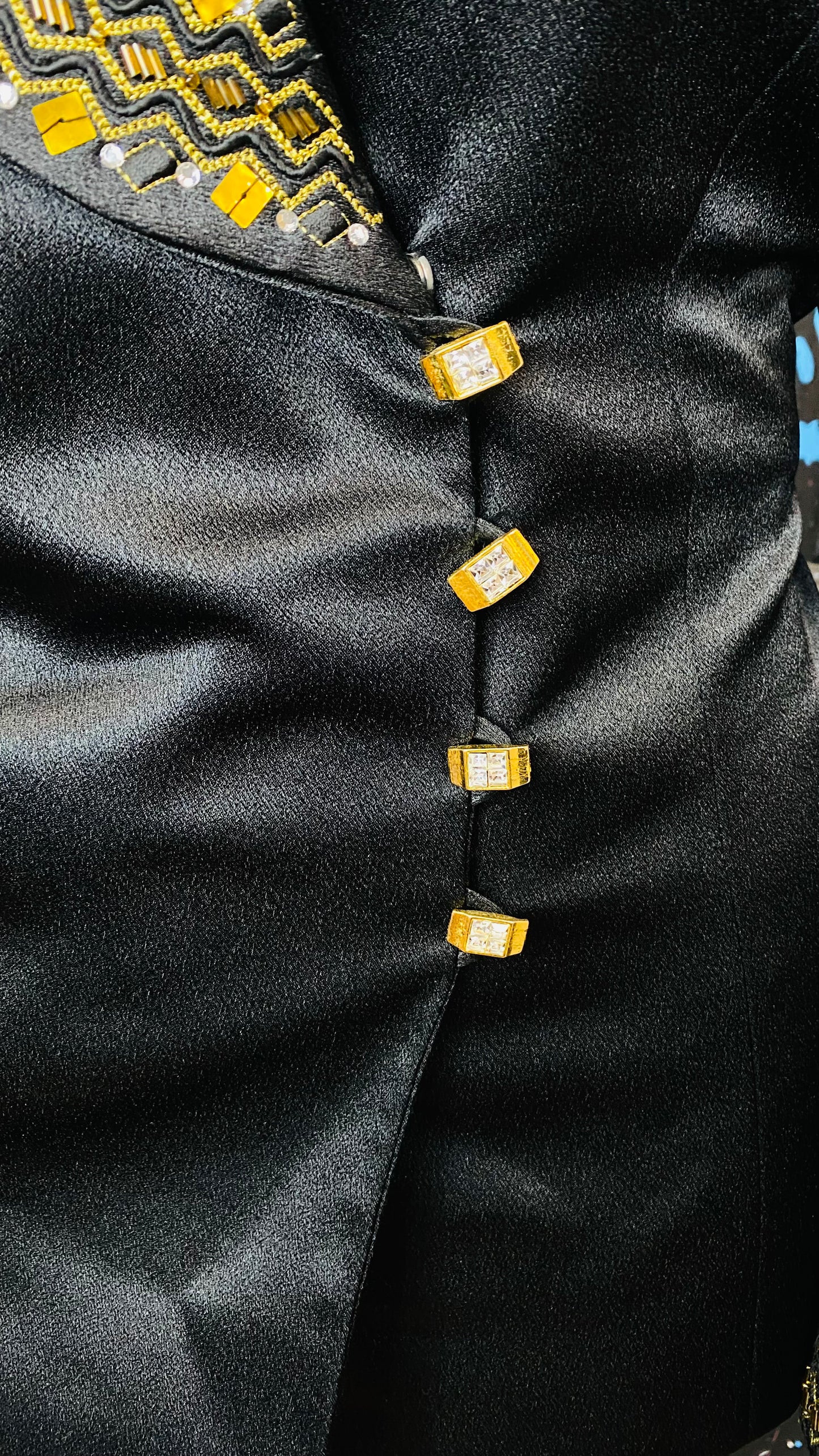 Vintage Couture Black & Gold Skirt Suit (20)