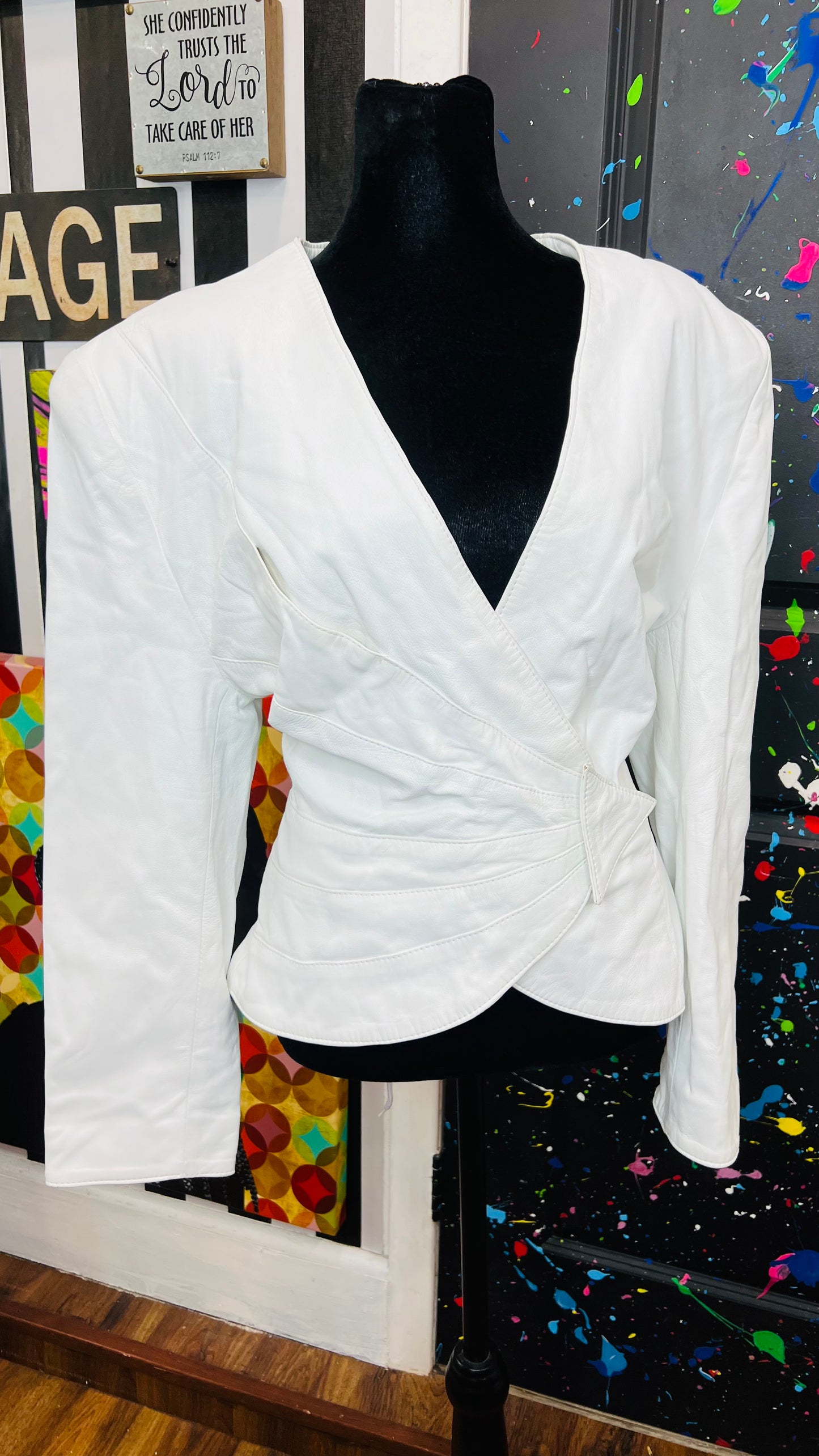 Vintage Genuine Leather White Jacket (12)