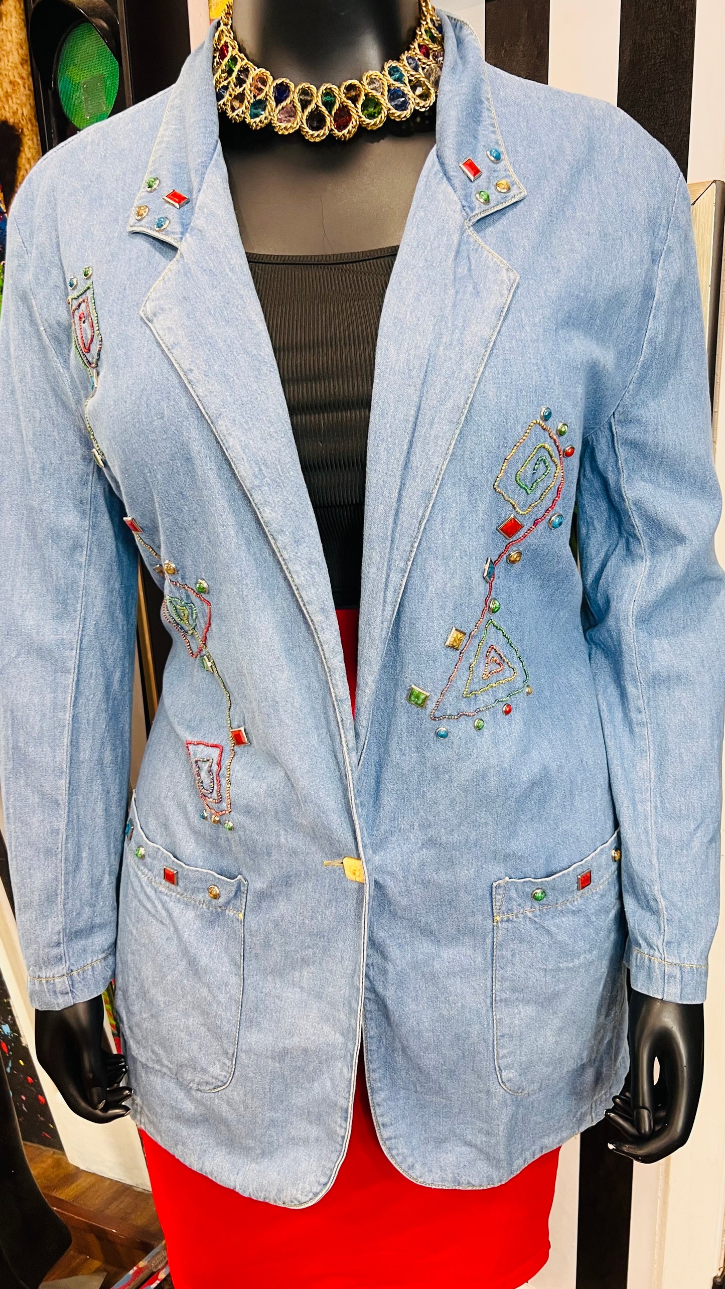 Vintage Jewel Denim Blazer (22)