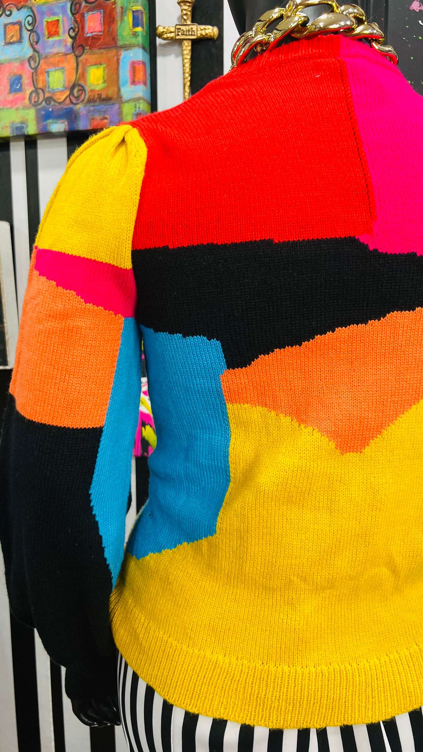 Colorful Knit Sweater (14/16)