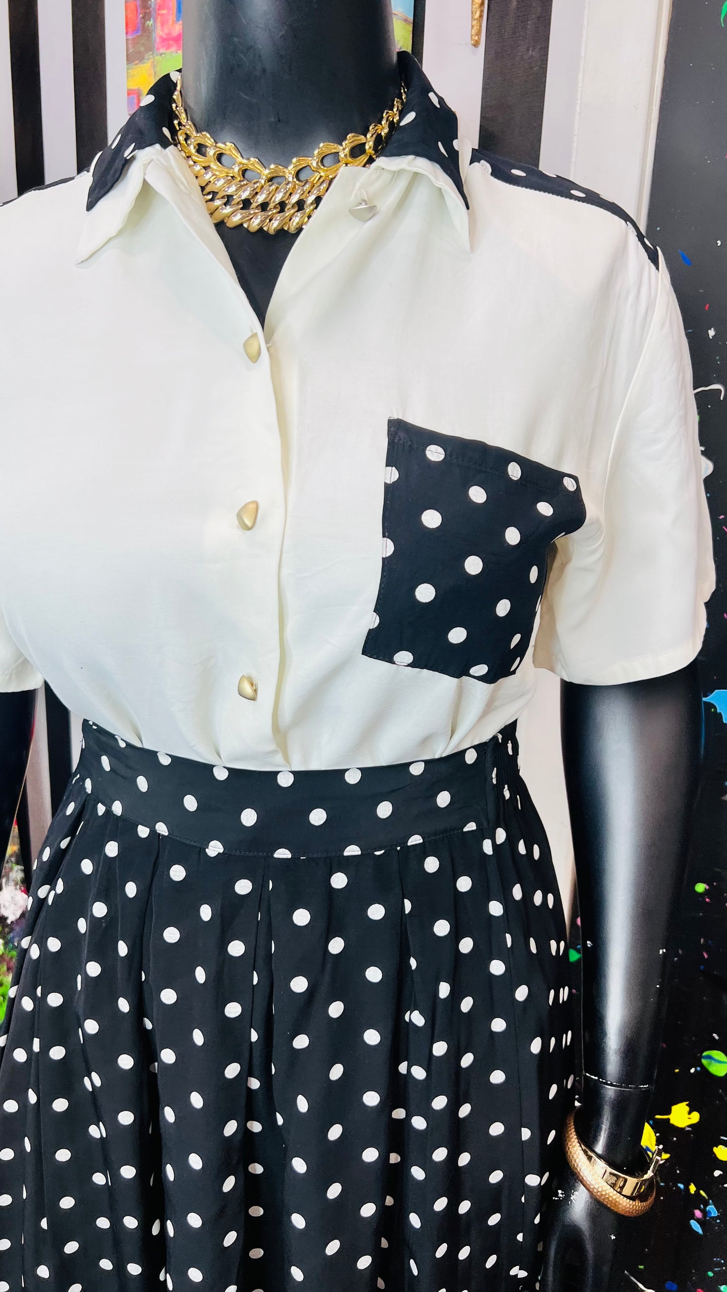 Vintage Polka Dot Skirt Set (12/14)
