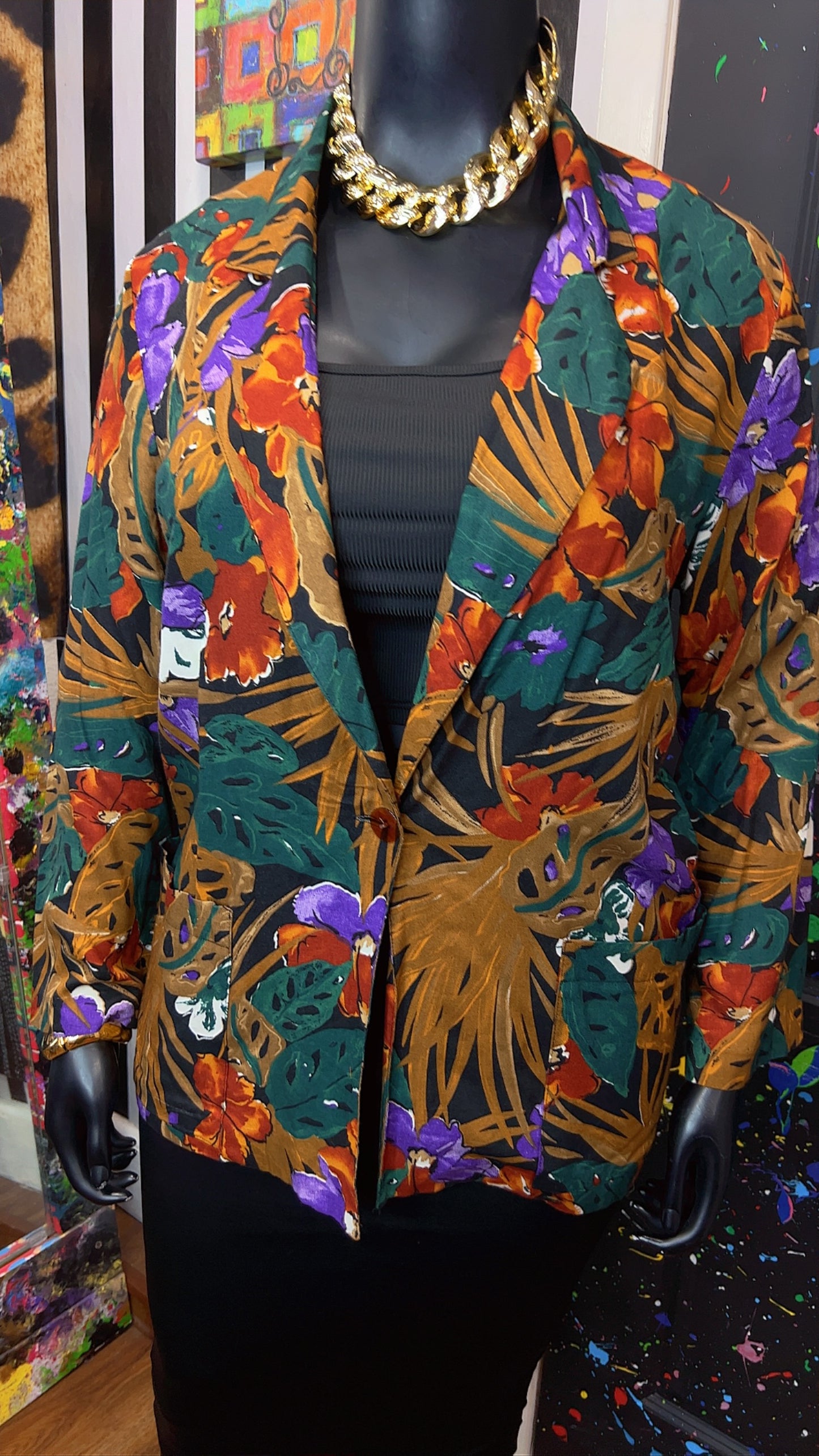 Vintage Rayon Floral Blazer (12)