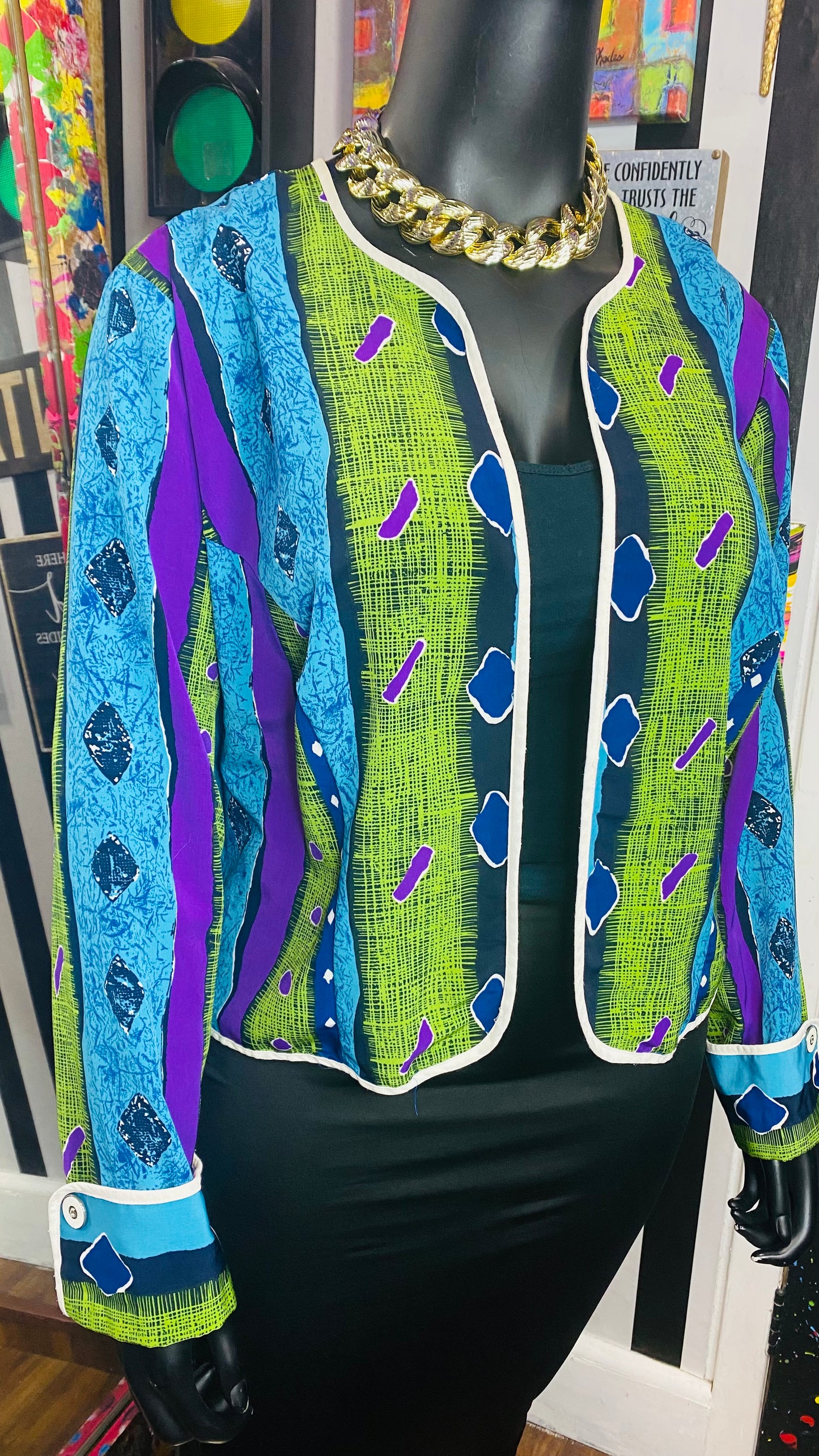 Vintage Cropped Funky Blazer (20)