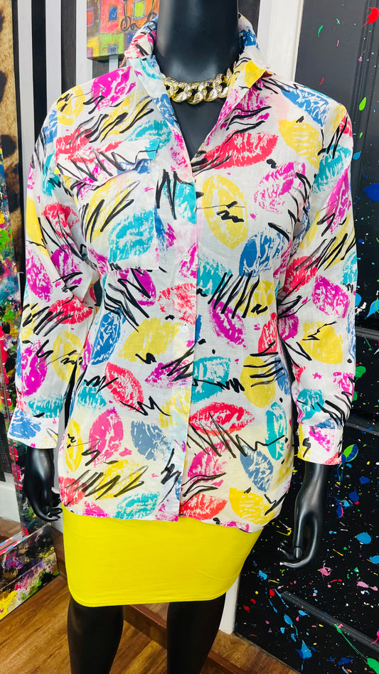 Vintage 80’s Semi Sheer Blouse (14)