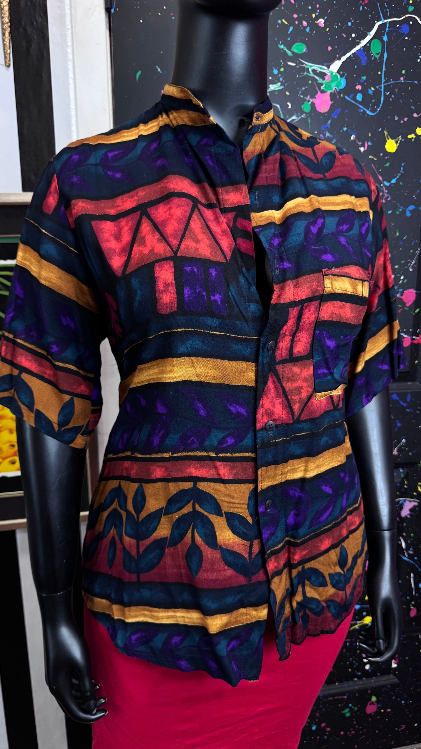Vintage Rayon Abstract Blouse (20)