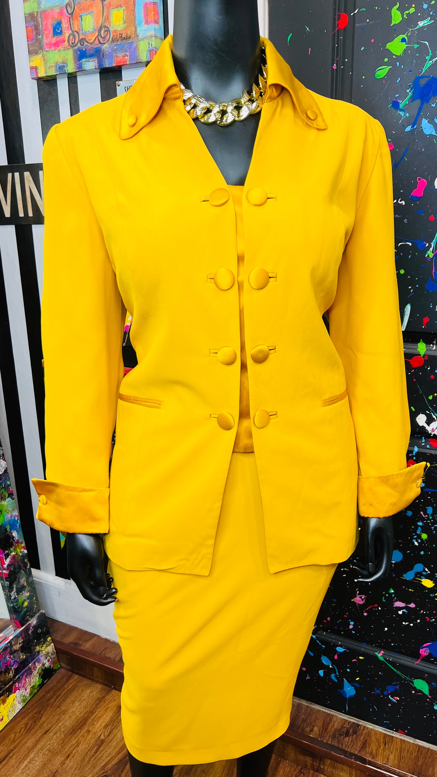 Vintage Gold Skirt Suit (18W)