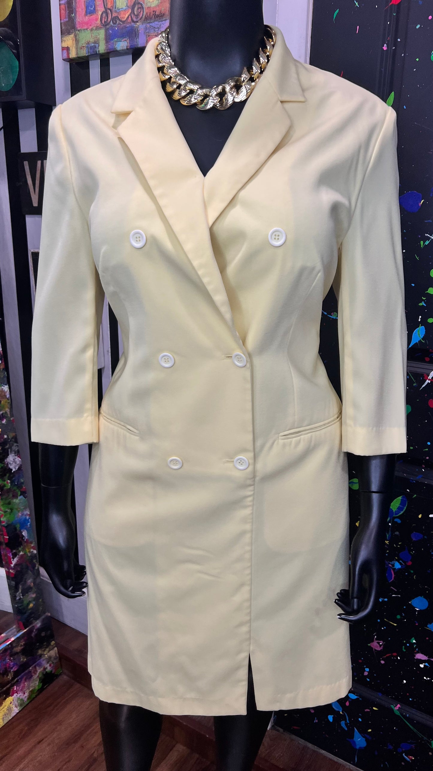 Vintage Yellow Blazer Dress (20)