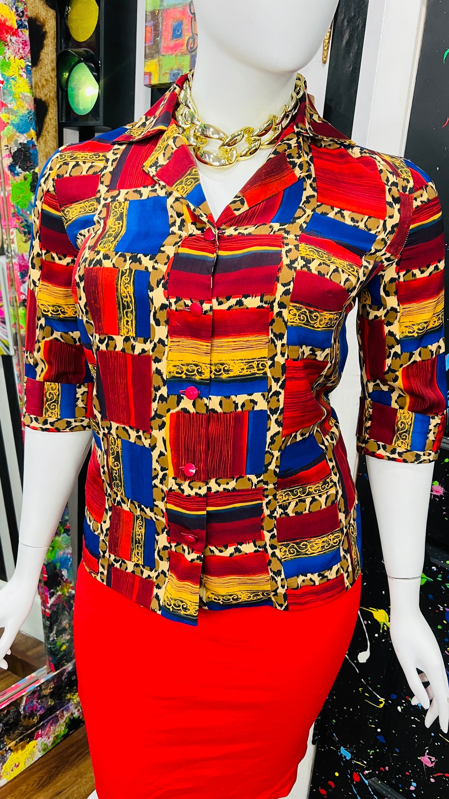 Vintage Abstract & Animal Print Blouse (12)