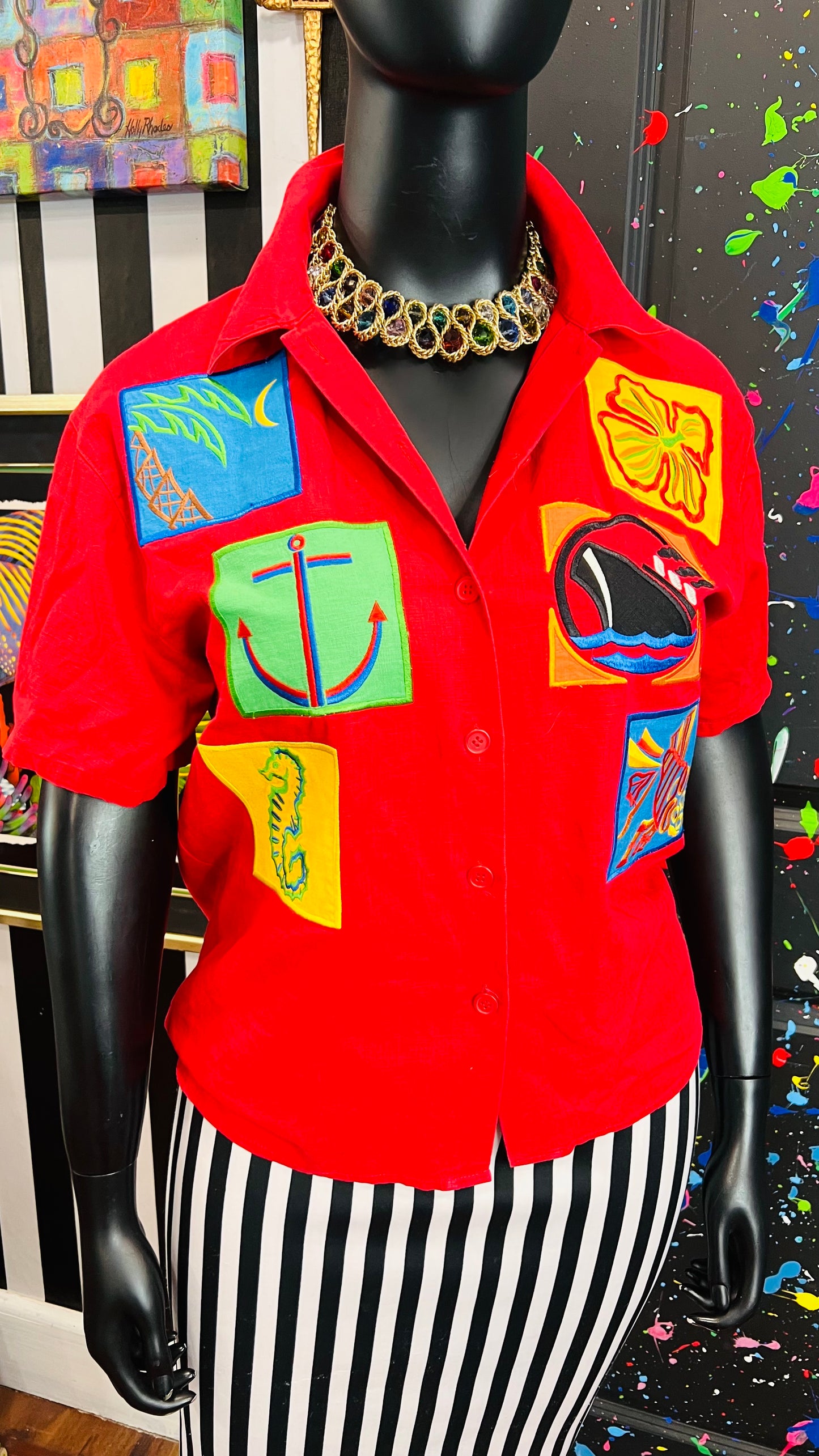 Vintage Linen Sailor Blouse (14)