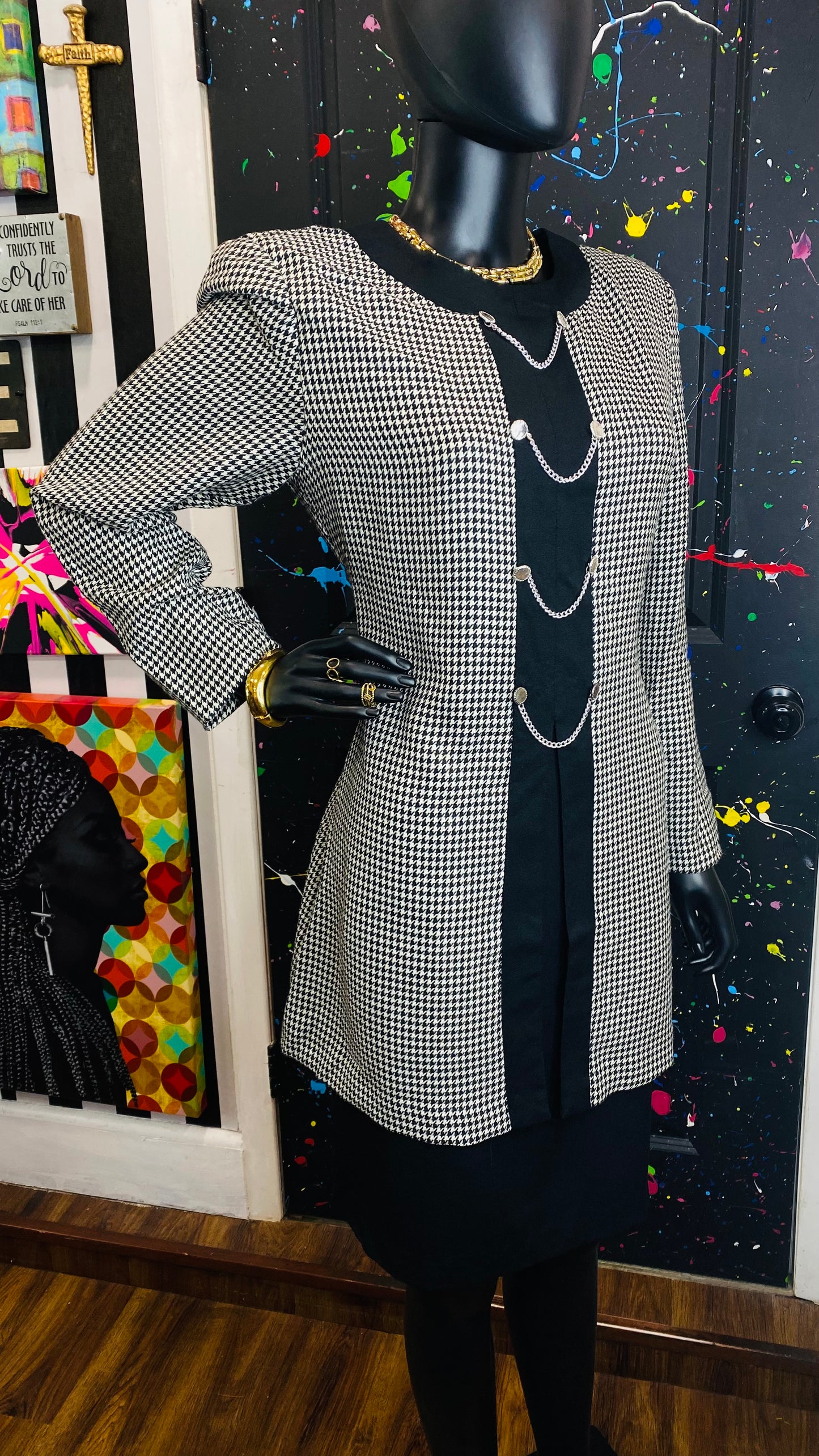 Vintage Houndstooth Dress (12)