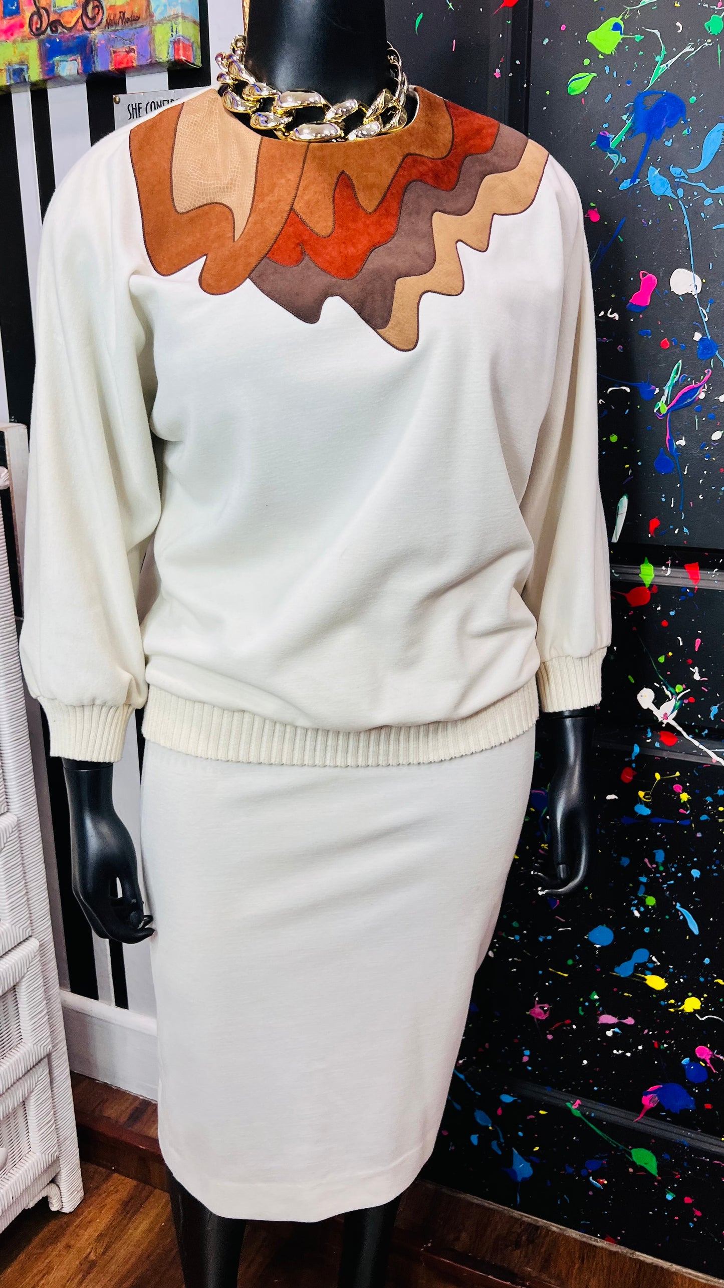 Vintage Leslie Fay Sweater Skirt Set (18)