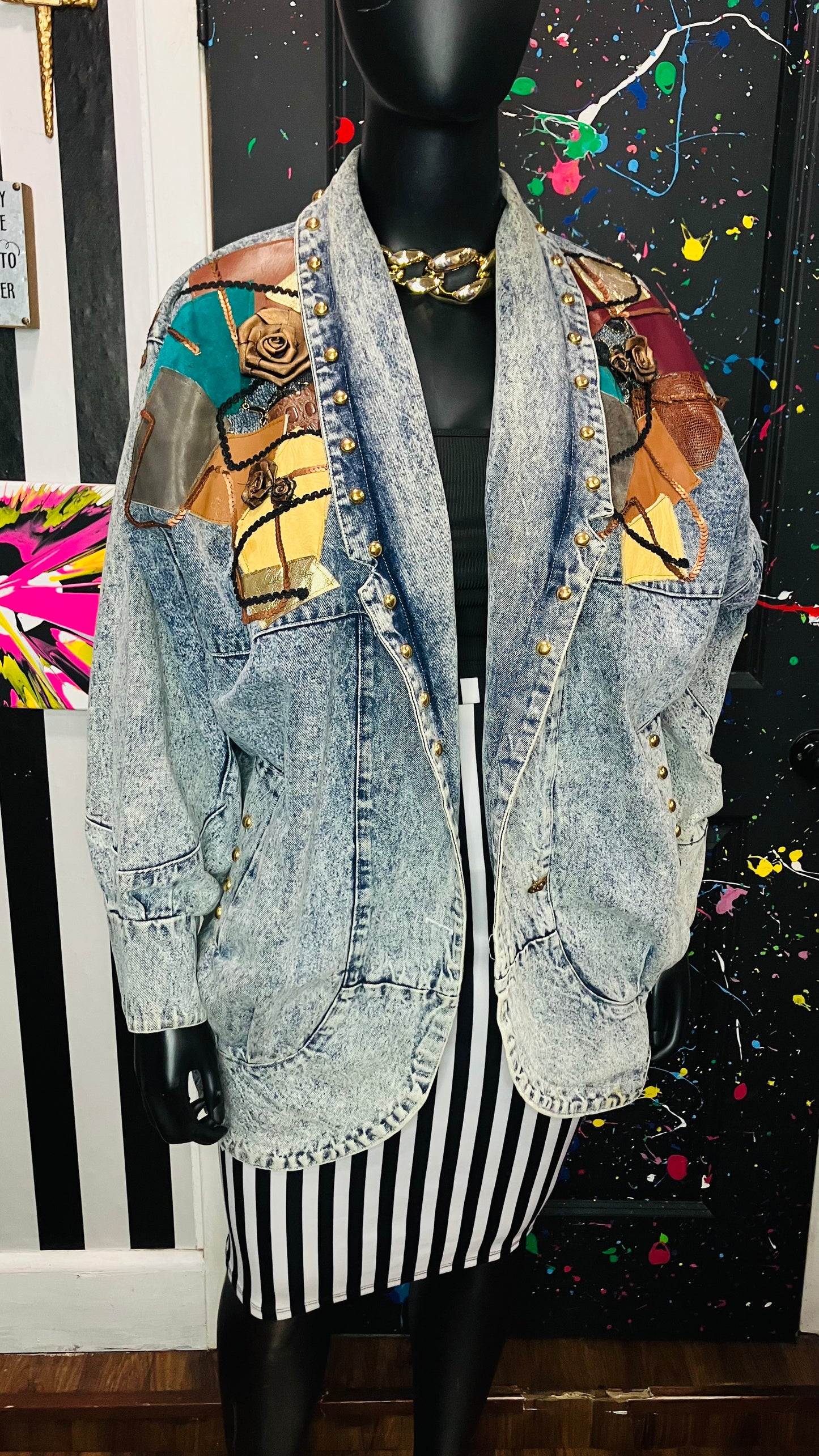 Vintage Studded Denim Coat (20)