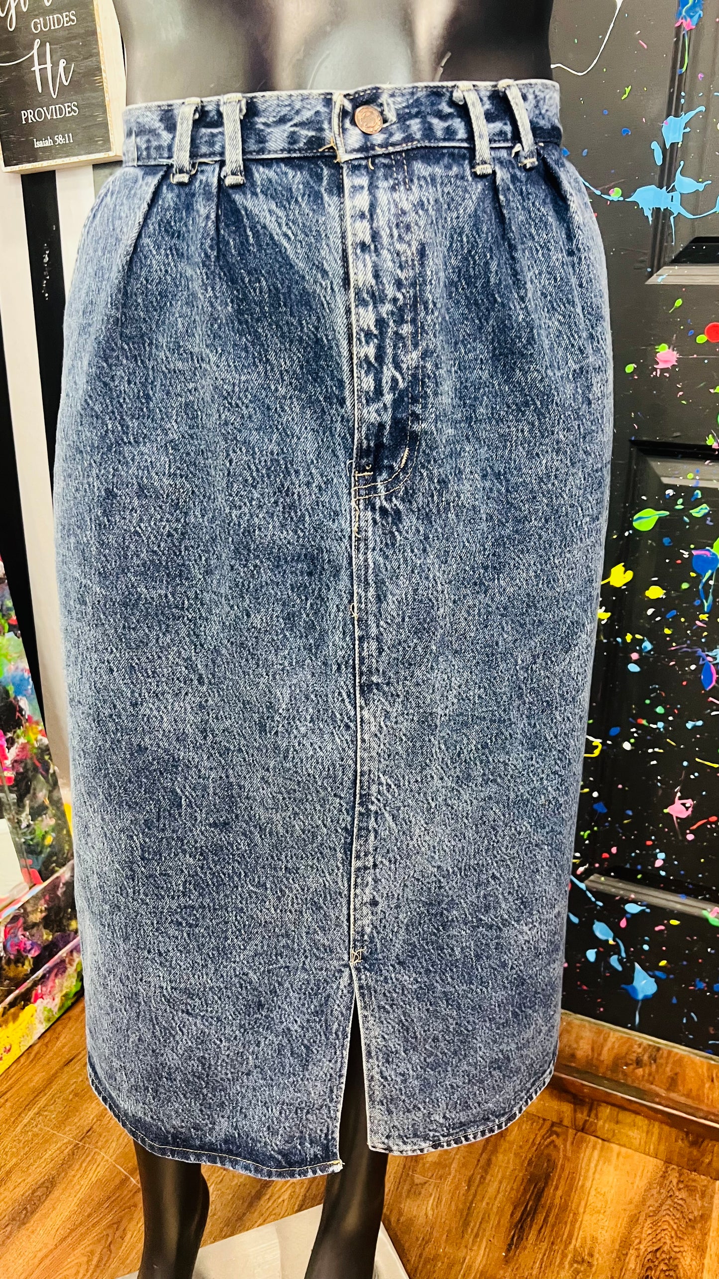 Vintage Denim Stone Wash Skirt (22)