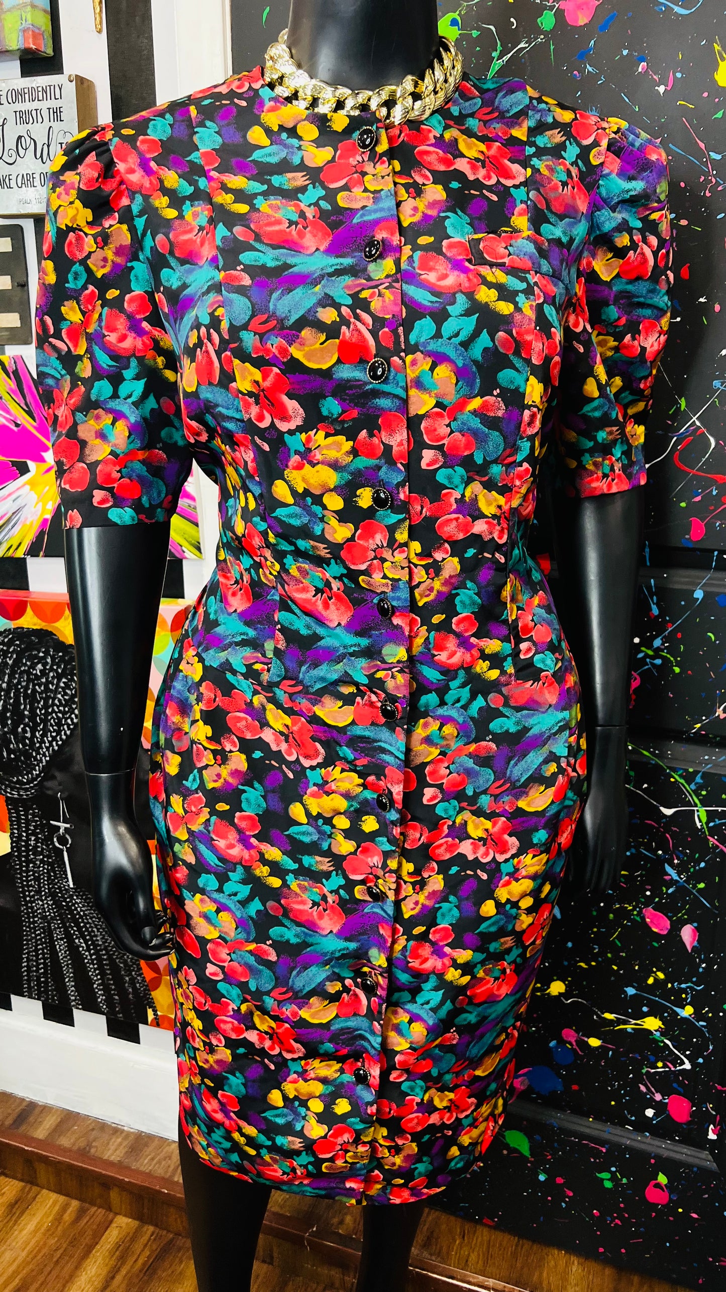 Vintage Floral Dress (18W)