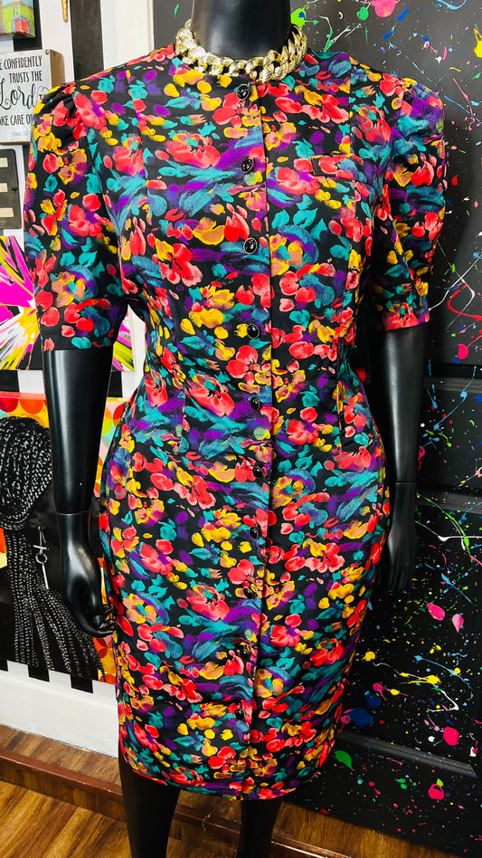 Vintage Floral Dress (18W)