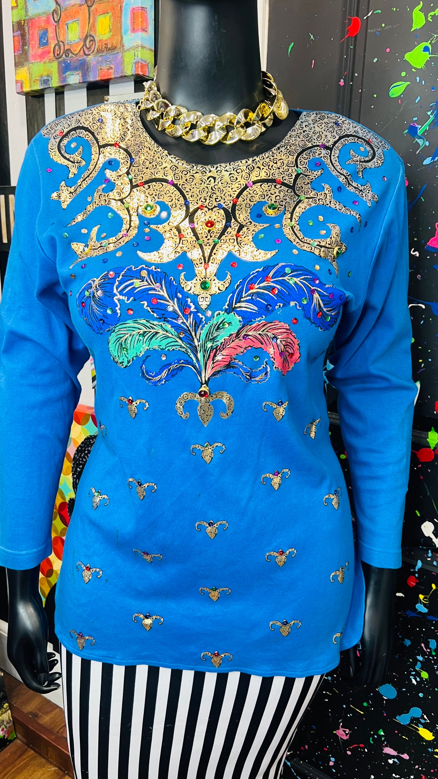 Vintage Jewel Long Sleeve Blouse (14)