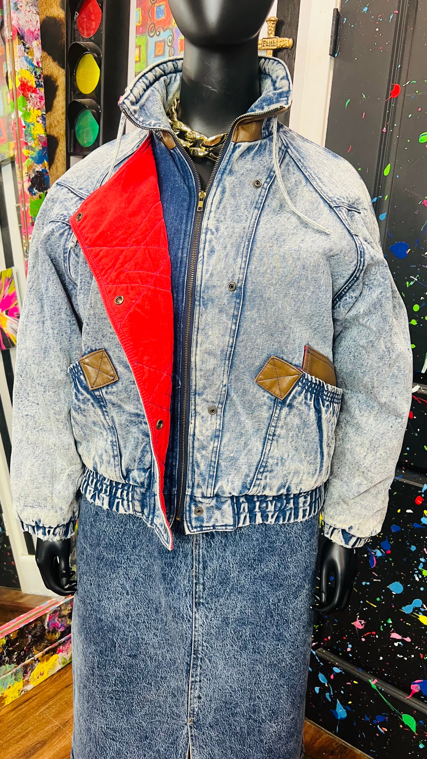 Vintage 80s/90s Acid Wash Denim Jacket (20)