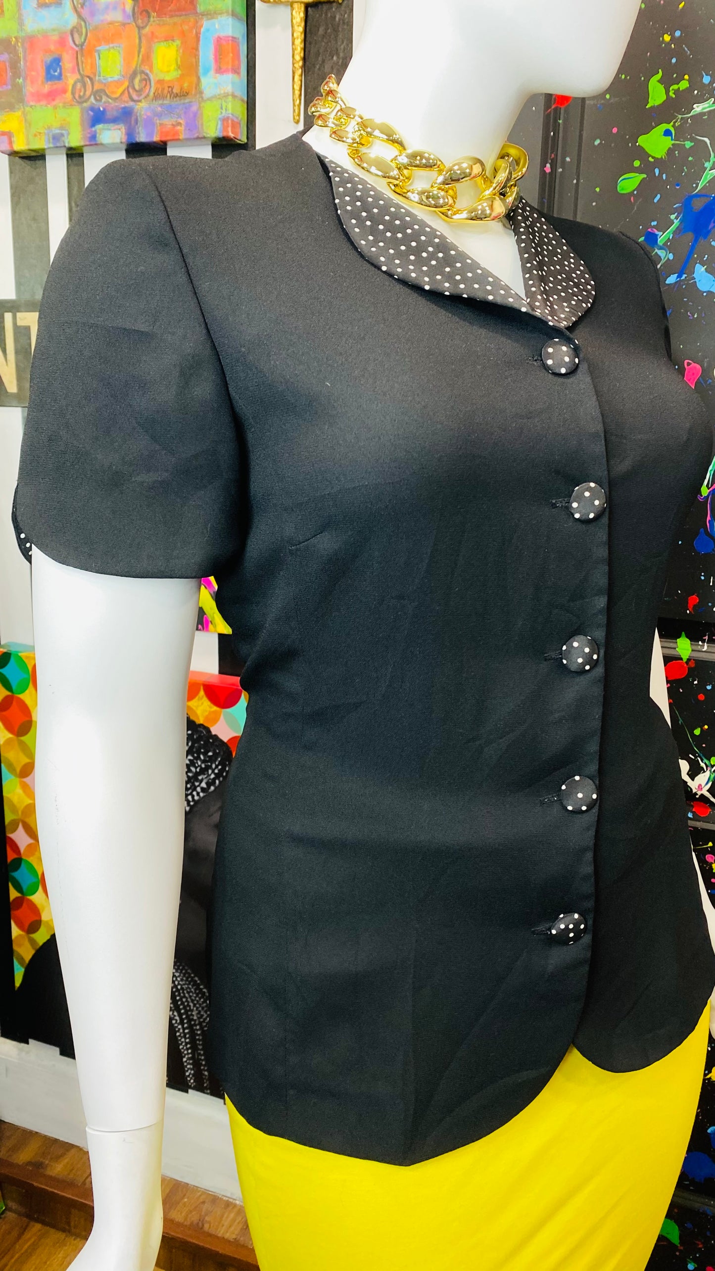 Vintage Polka Dot Collar Blouse (18)