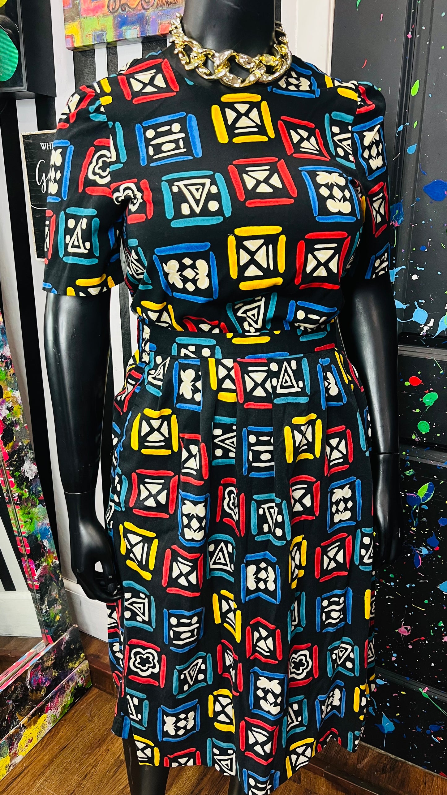 Vintage Rayon Tribal Skirt Set (18)