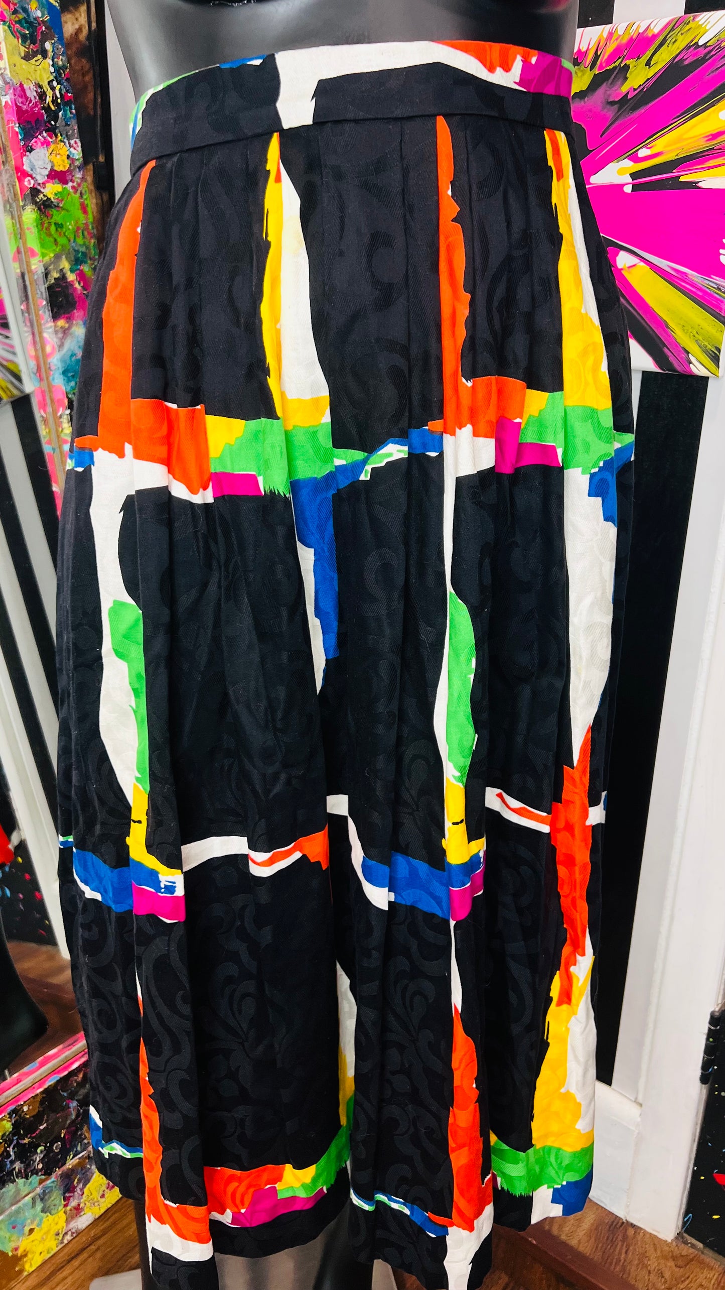 Vintage Color Block Skirt (12)