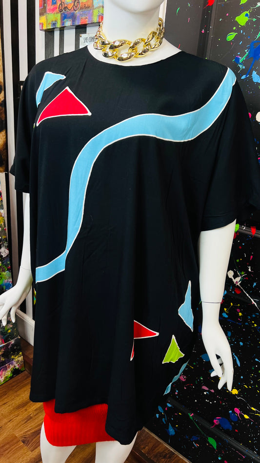 Rayon Color Block Tunic (OS)