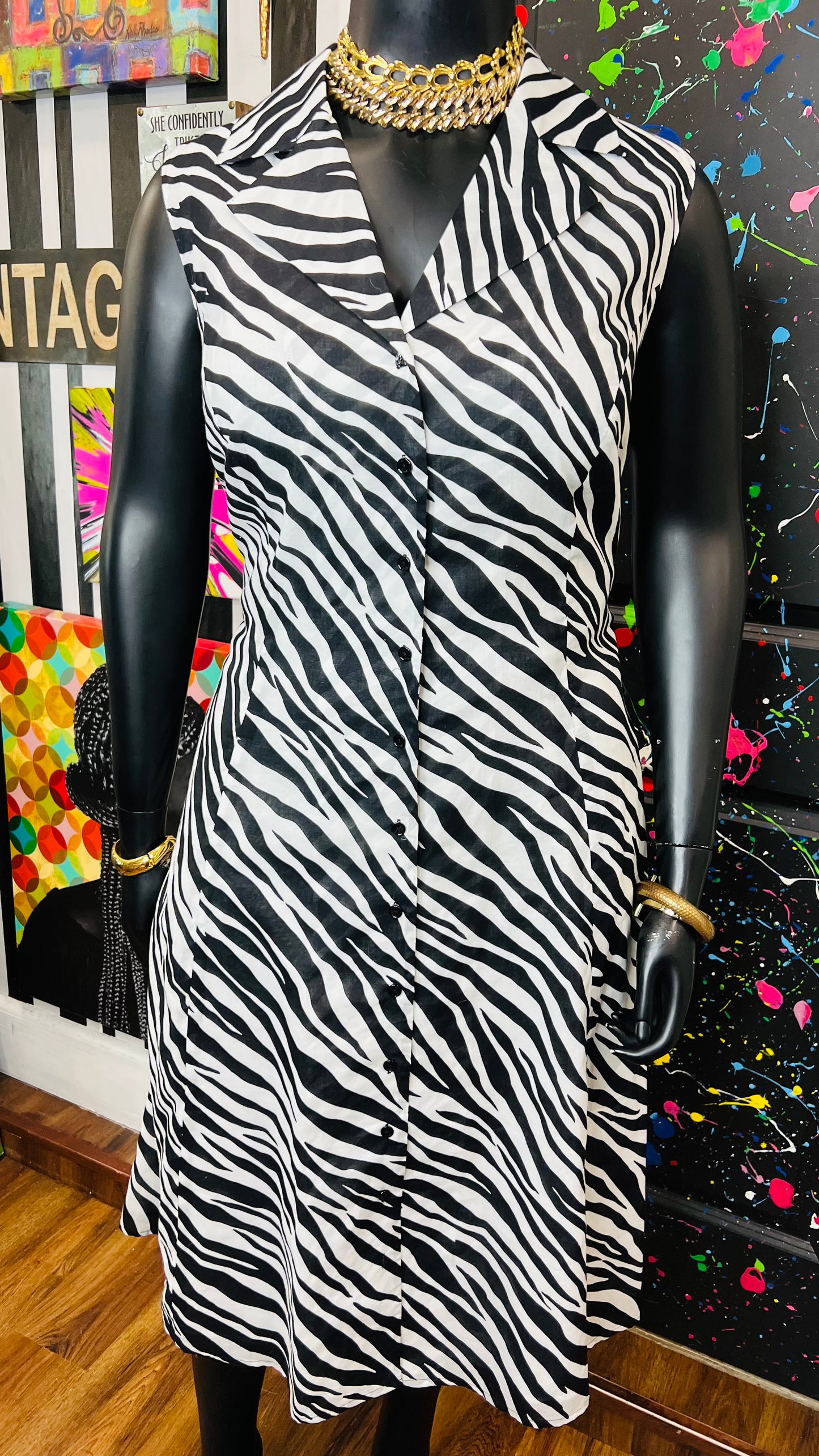 Zebra Striped Dress (20W)