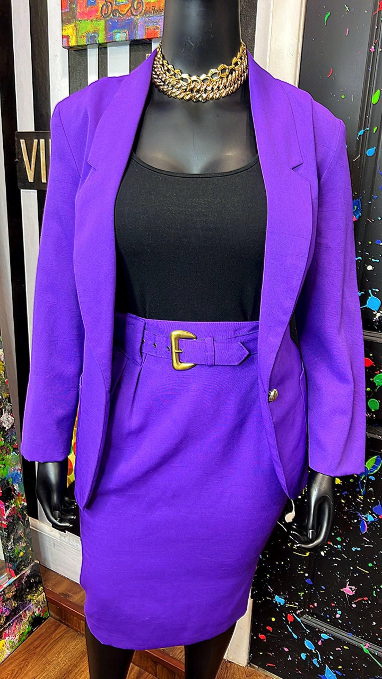 Vintage Purple Skirt Suit (16)