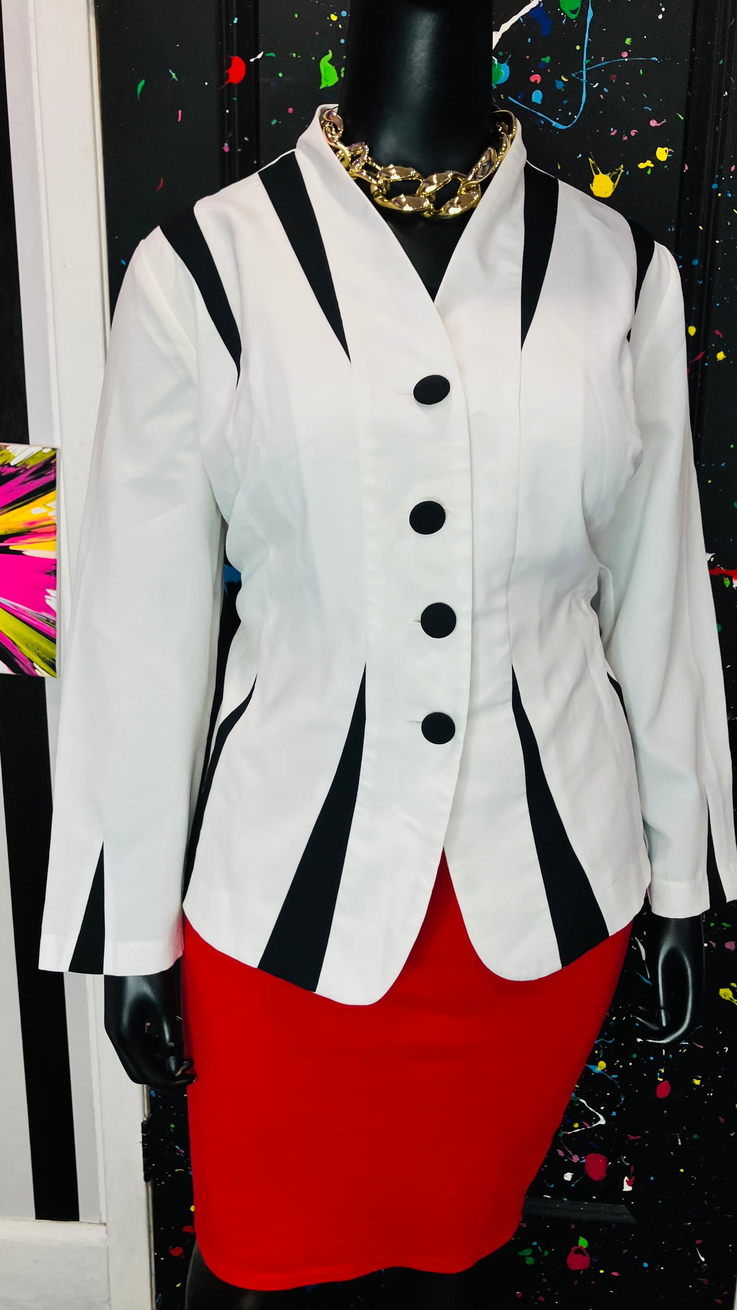 Vintage Black & White Blazer (24WP)