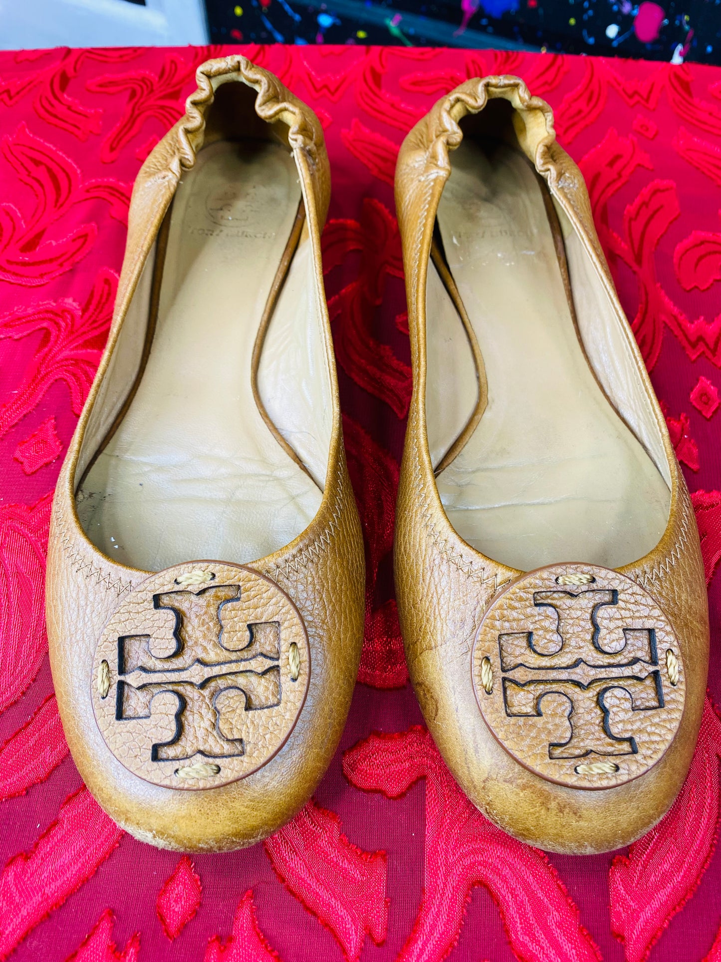 Tory Burch Genuine Leather Vintage Flats