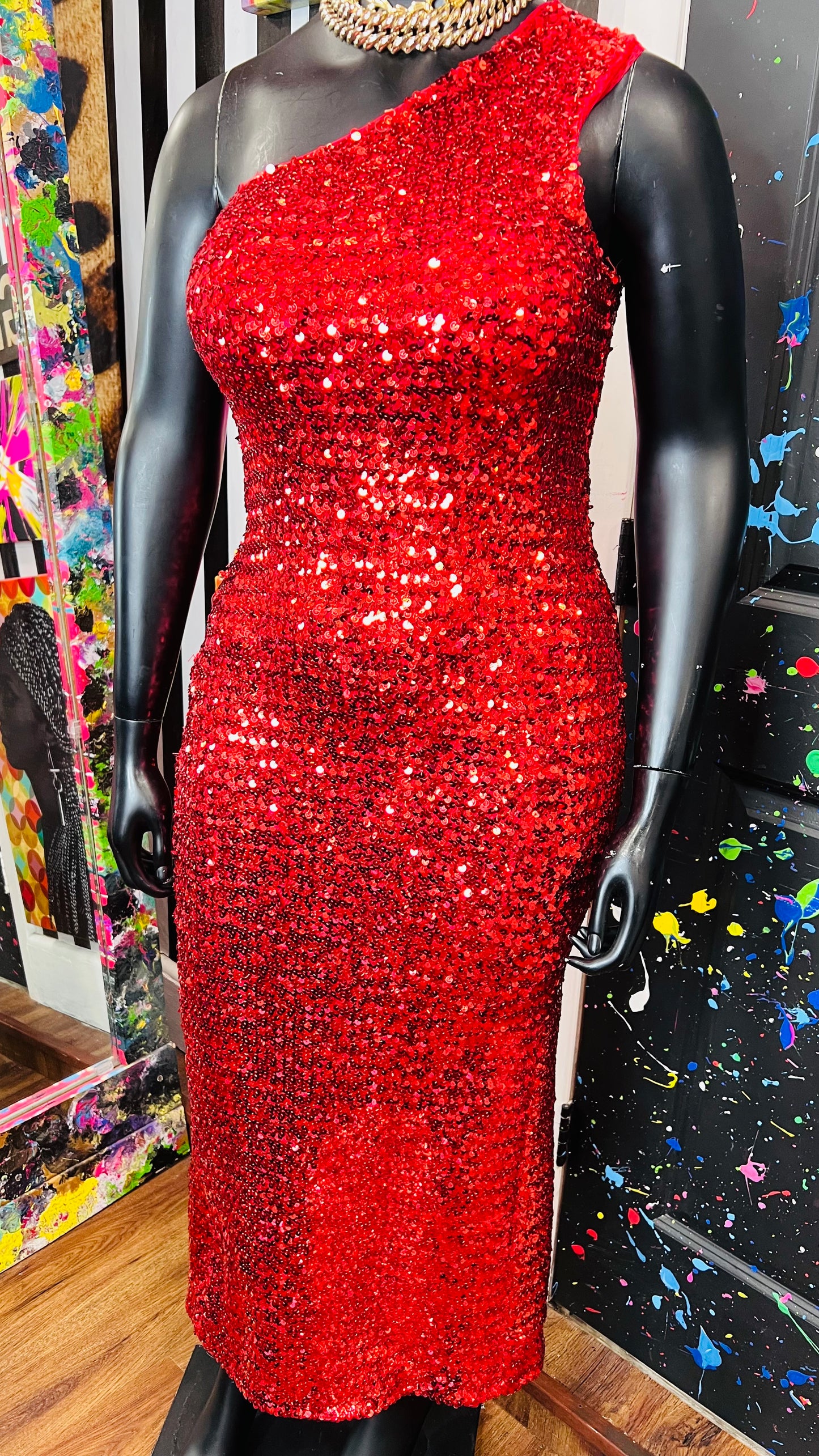 Vintage Sequin BodyCon Dress (14/16)