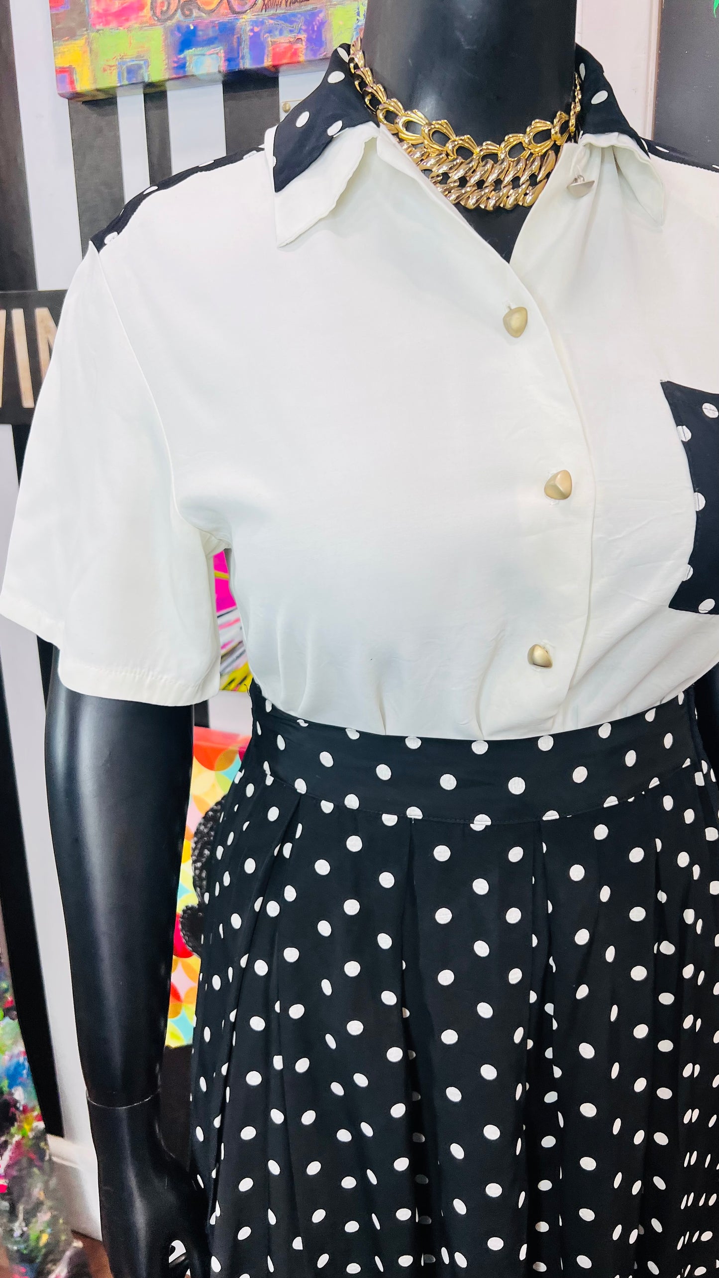 Vintage Polka Dot Skirt Set (12/14)