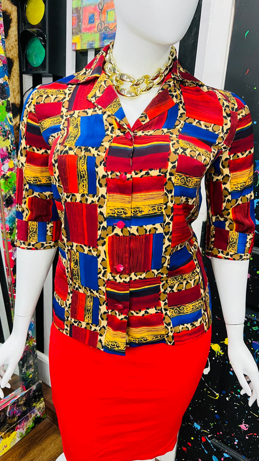 Vintage Abstract & Animal Print Blouse (12)