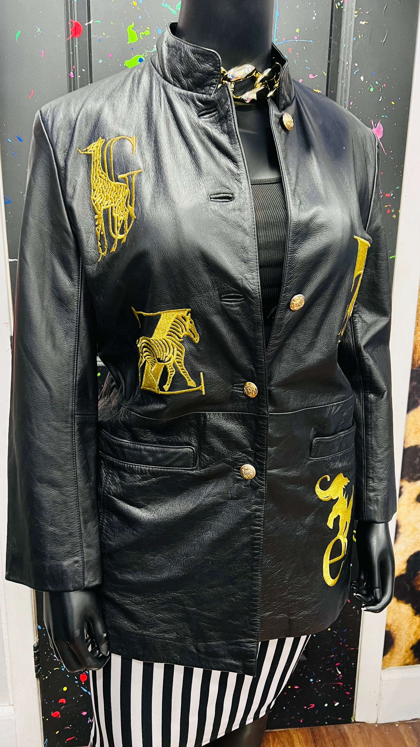 Vintage Genuine Leather Animal & Letter Jacket (14)