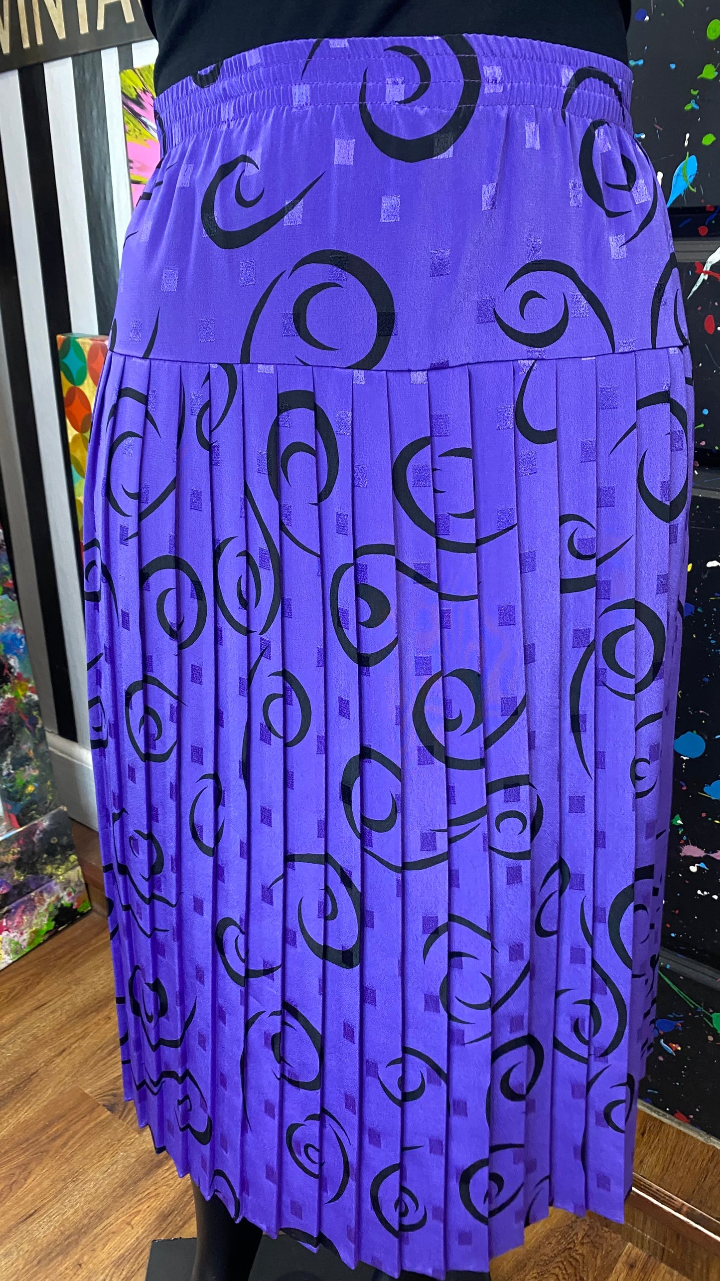 Vintage Purple & Black 80’s Skirt (24)