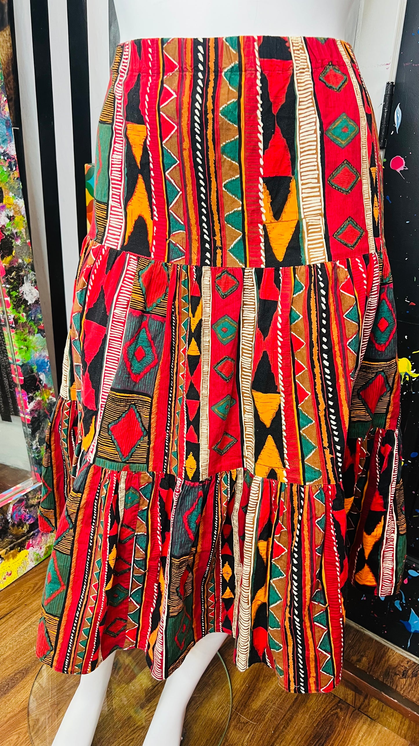 Vintage Tribal Print Skirt (16/18)