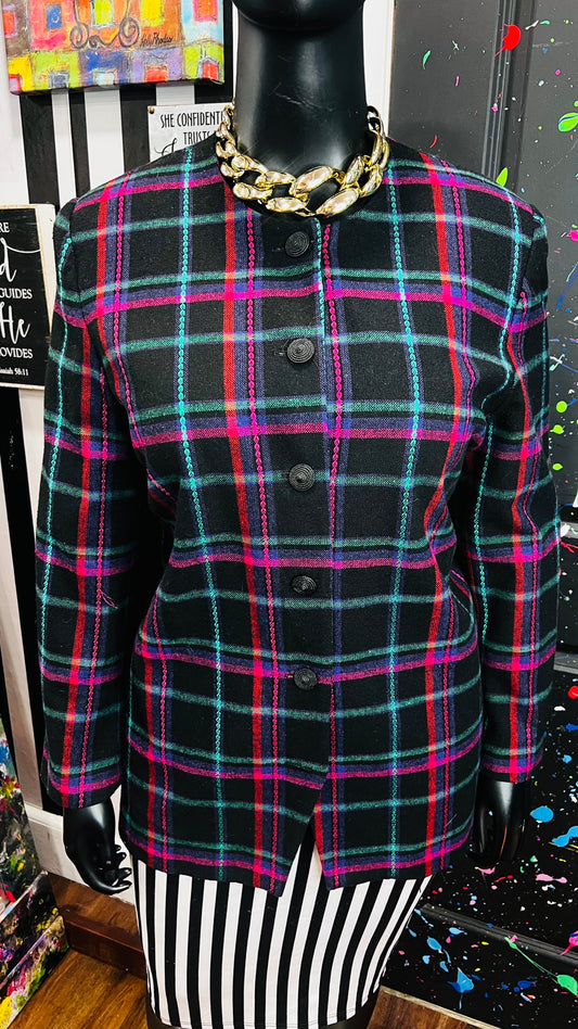 Vintage Plaid Colorful Blazer (22)