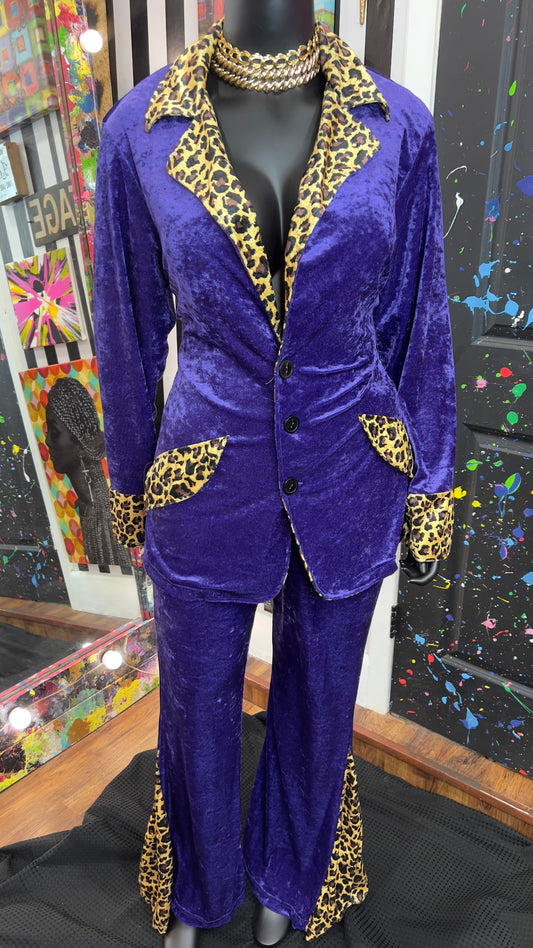 Purple & Animal Print Pants Set (16)