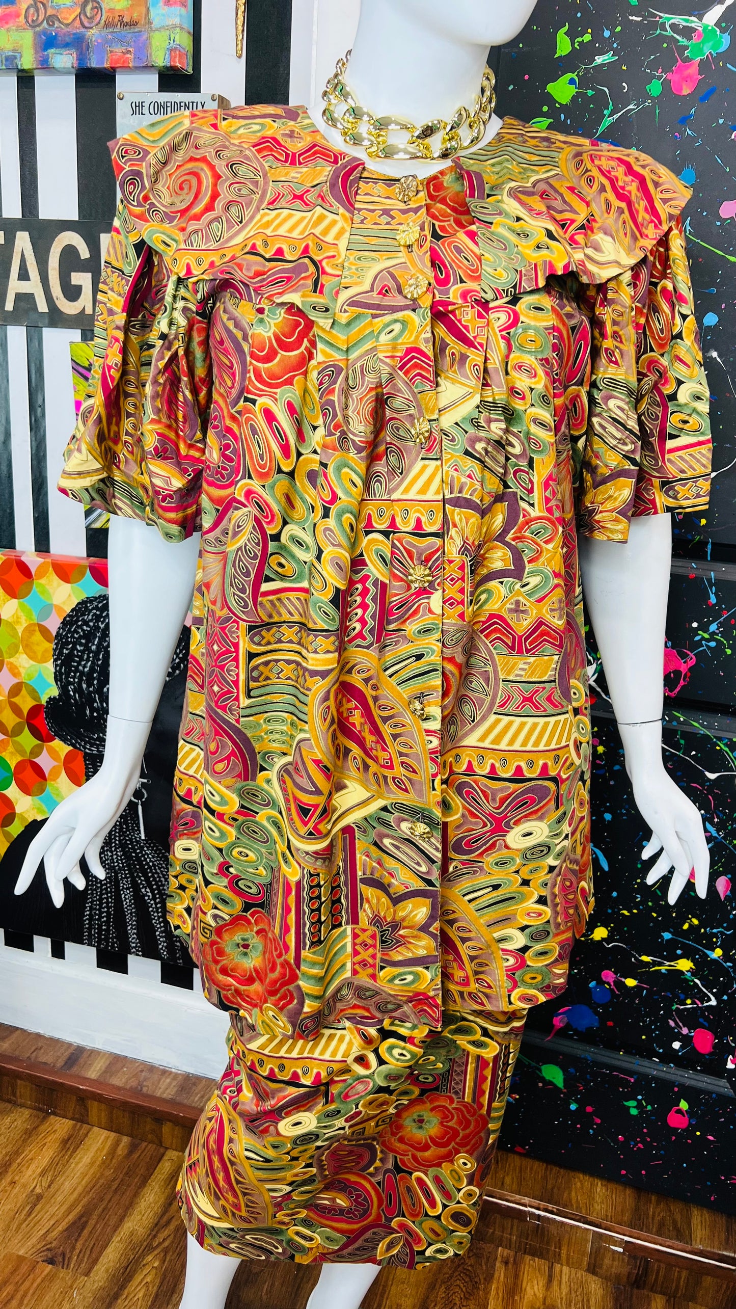 Vintage Traditional African Skirt Set (14/16)