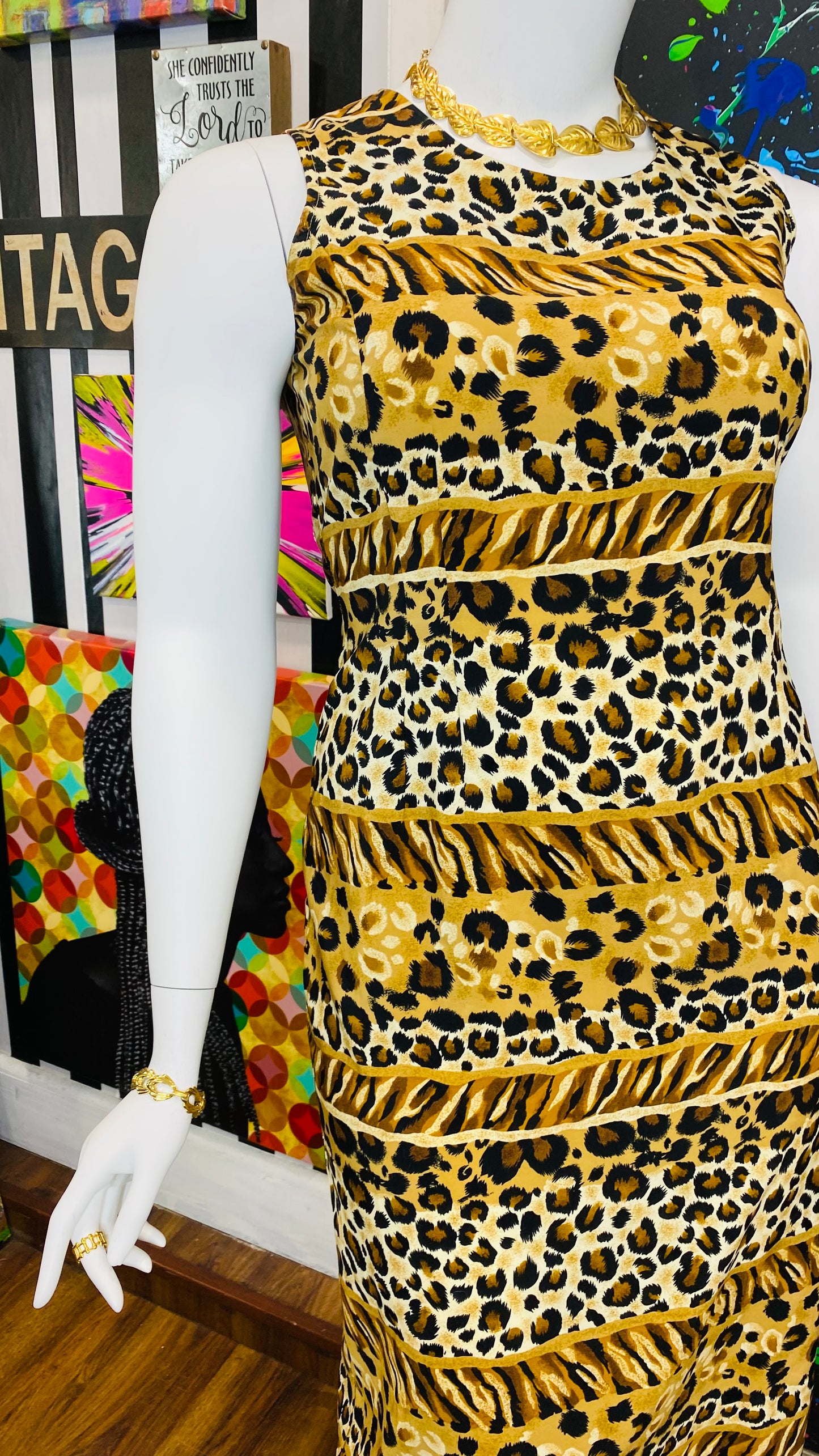 Vintage Animal Print Sleeveless Dress (16)