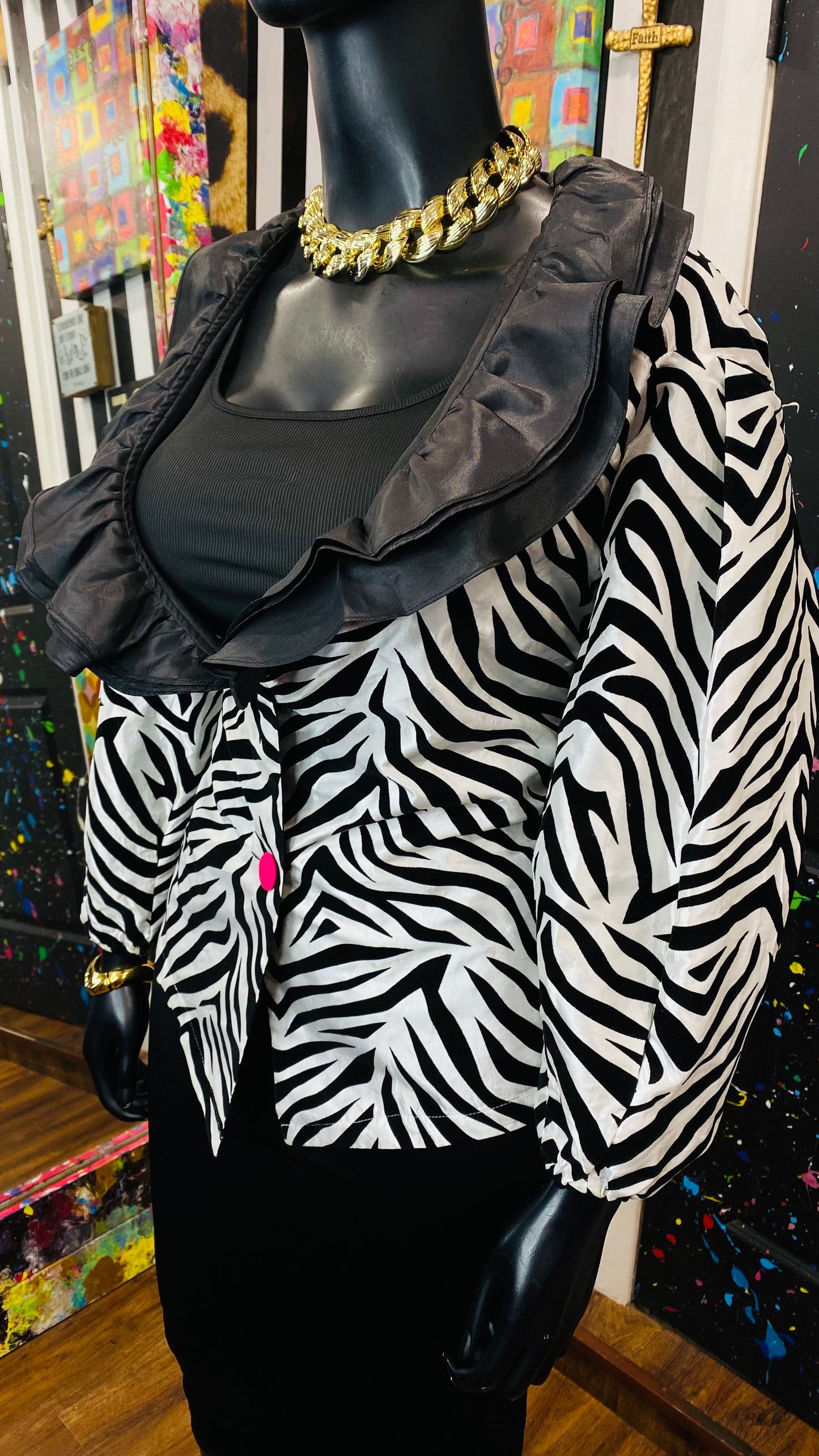 Vintage Zebra Print Blazer (14)