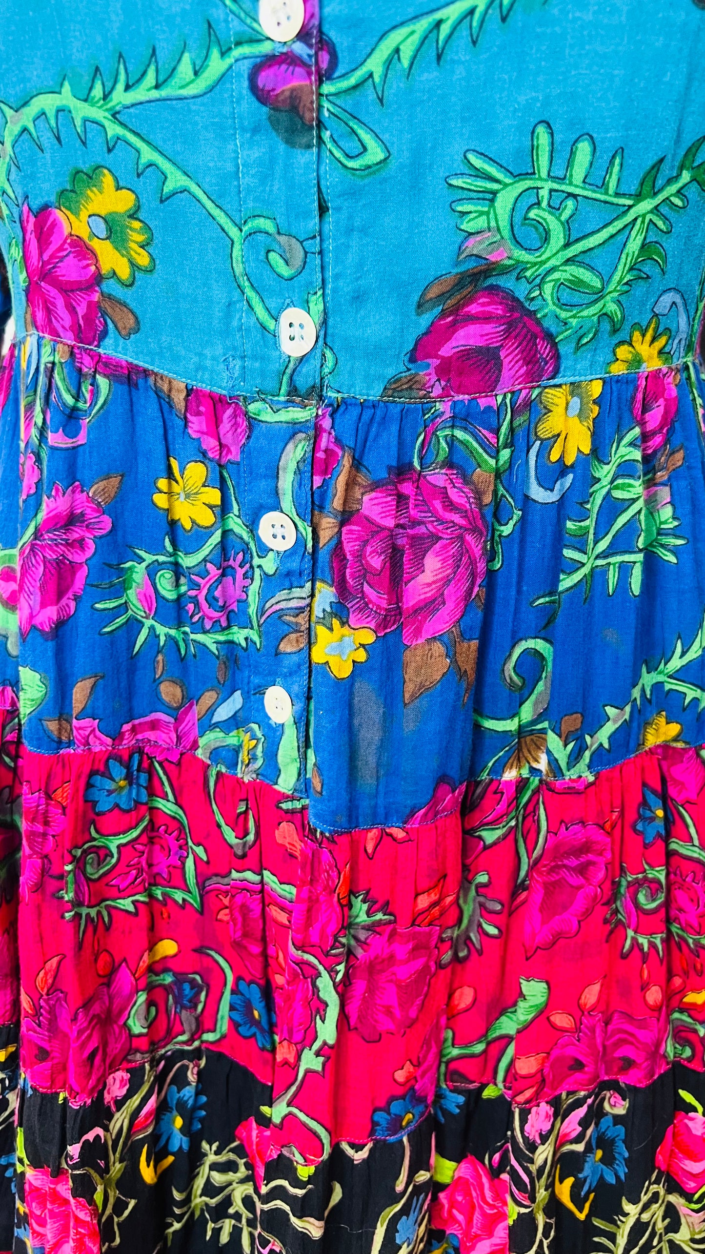 Vintage Rayon Mix Print Dress (20)