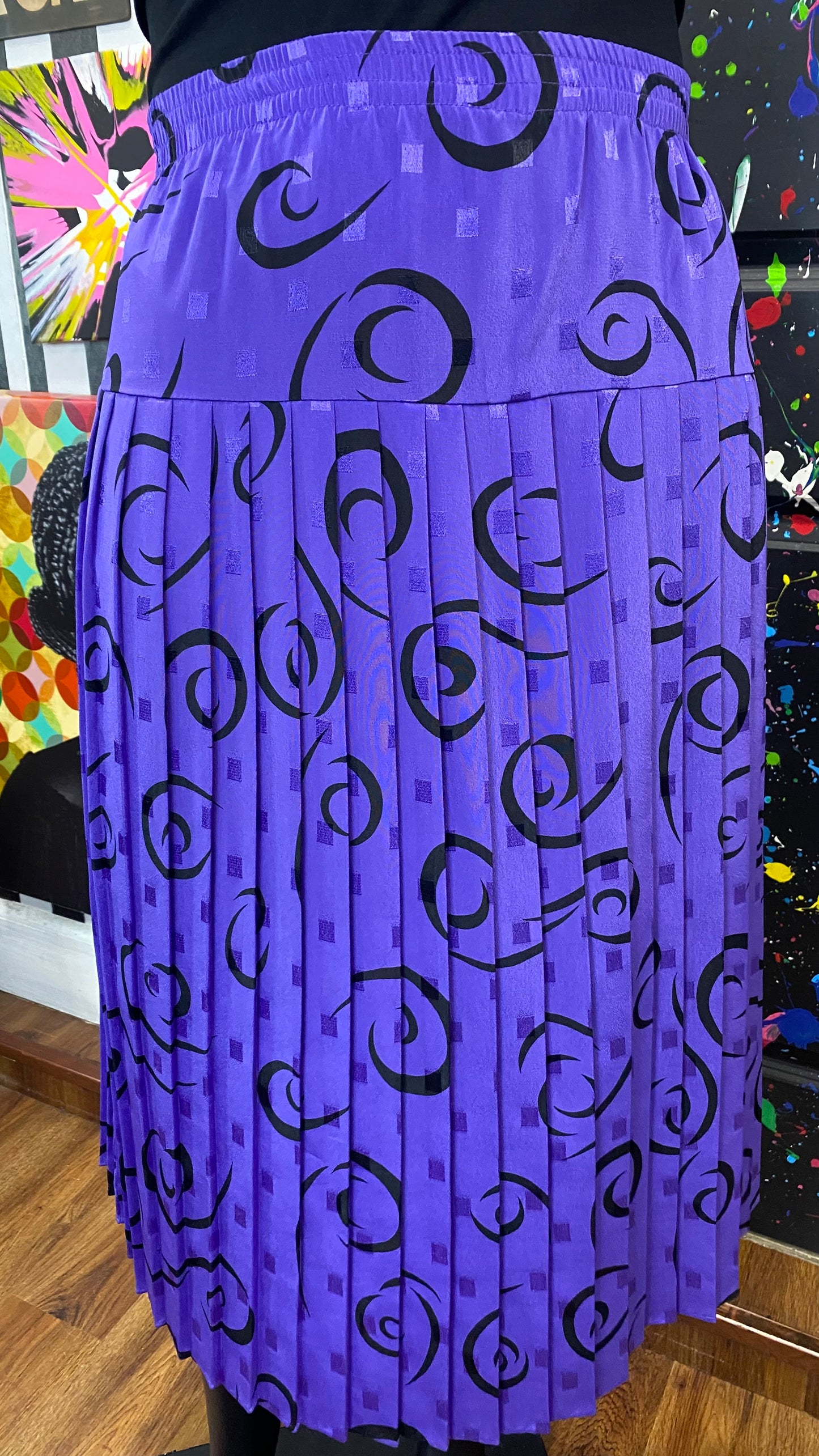 Vintage Purple & Black 80’s Skirt (24)