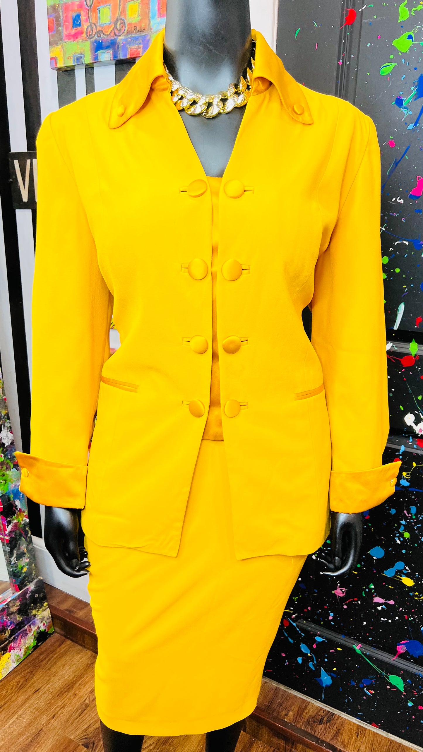 Vintage Gold Skirt Suit (18W)