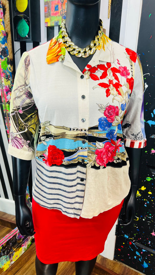 Vintage Mix Print Rayon Blouse (18)